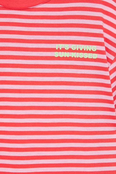 Striped T-shirt with text — 0-964 8