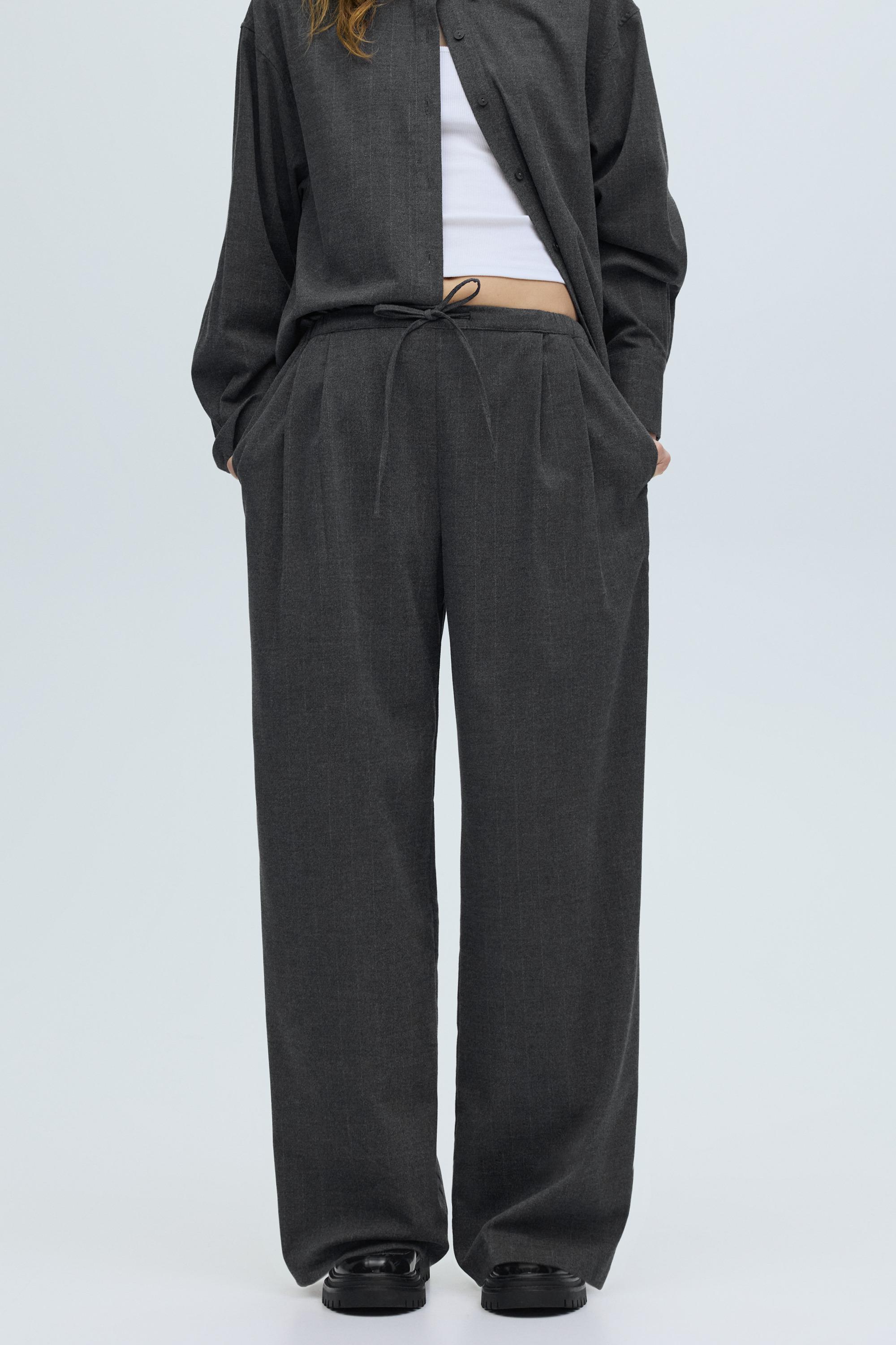 Pinstripe jogger trousers — Grey