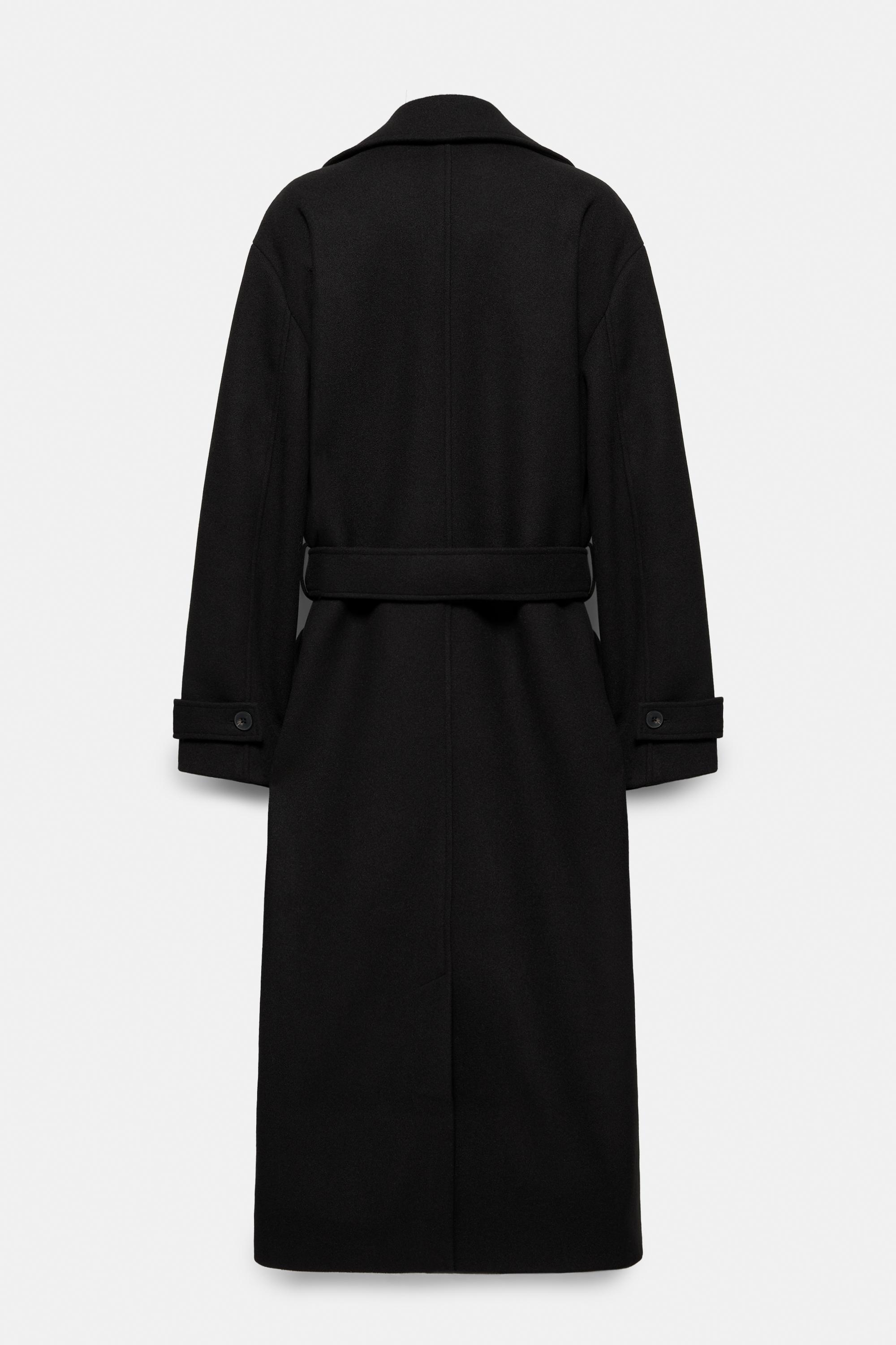 Long belted coat — Black