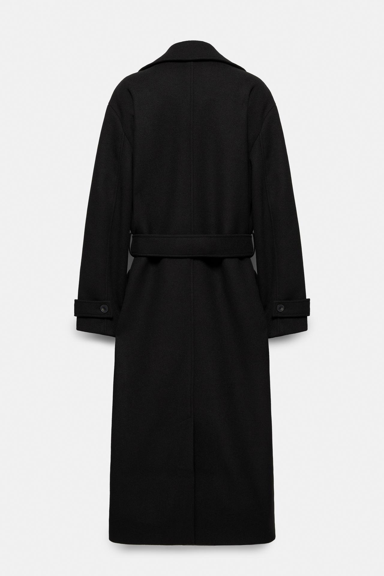Long belted coat — Black