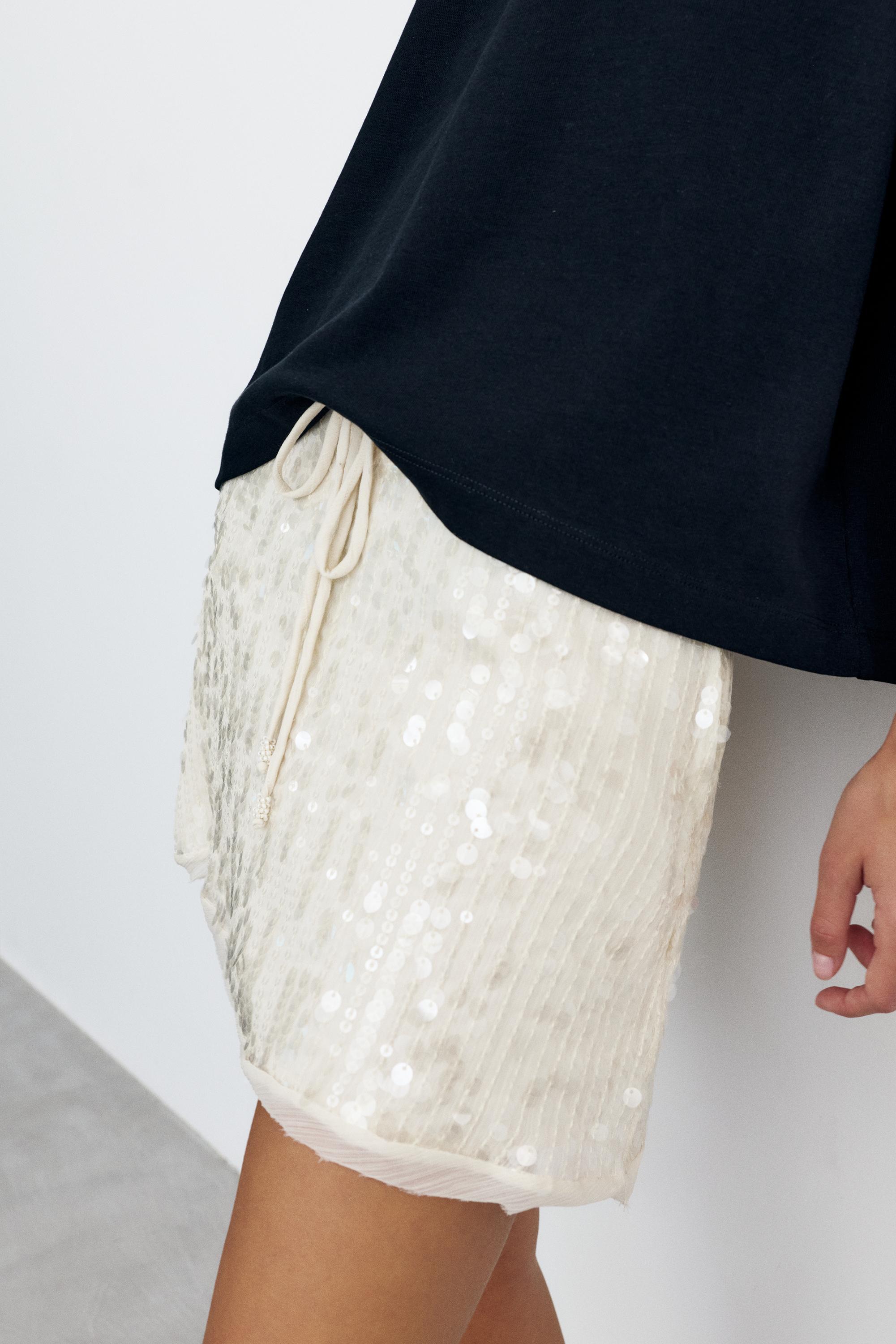Sequin mini skirt — Ice