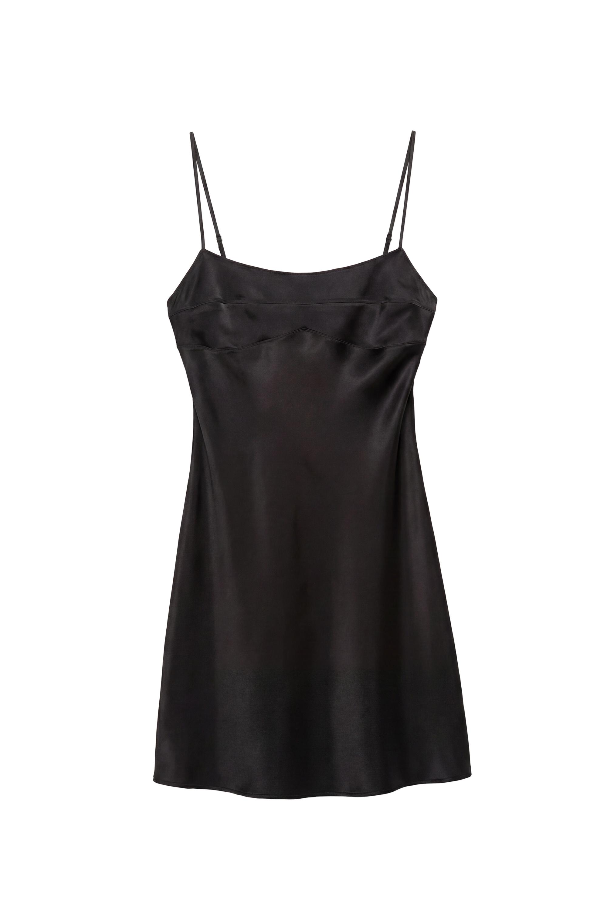 Pull&Bear Saten kısa askılı elbise görsel 2