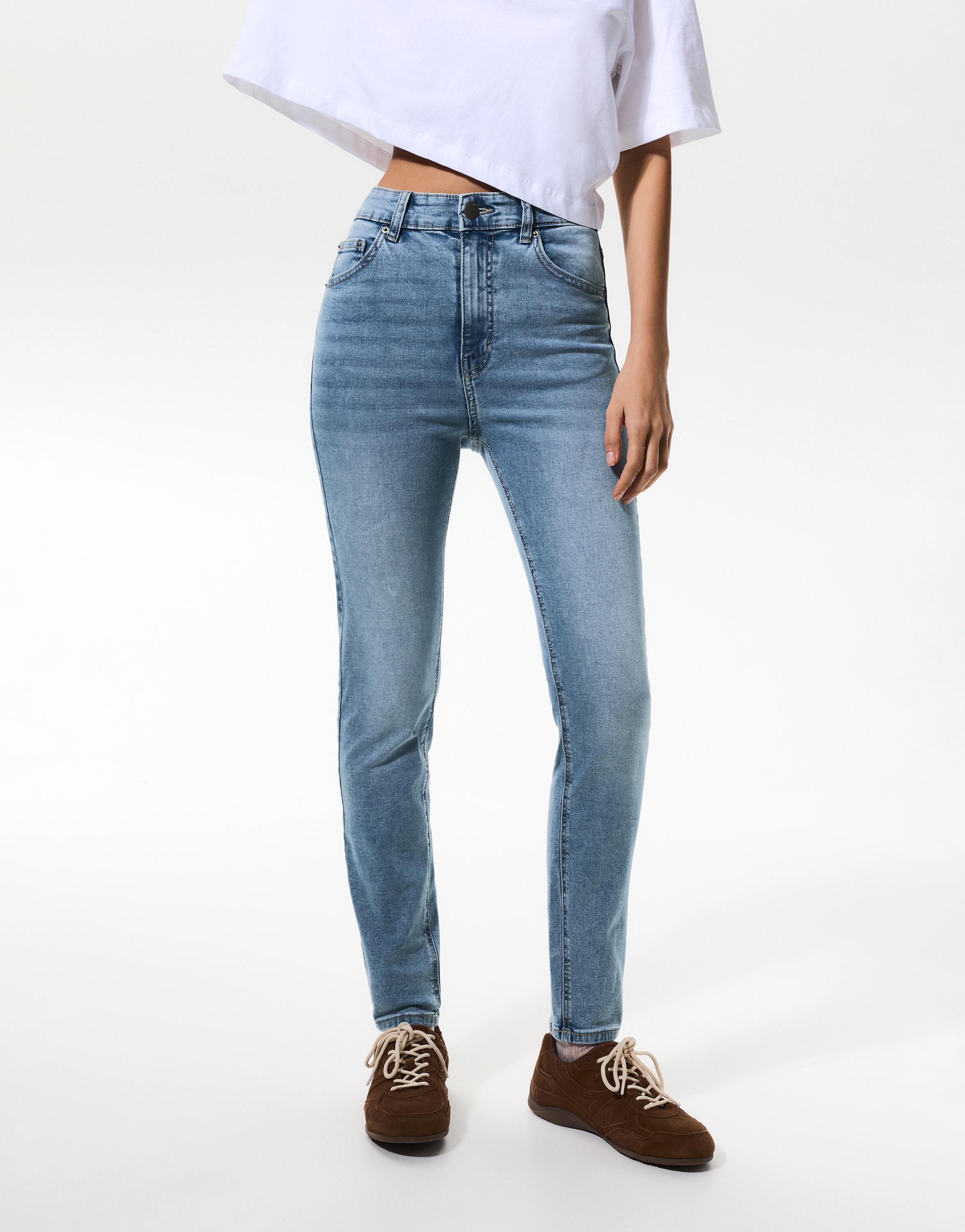 High-waist skinny jeans — Pale blue