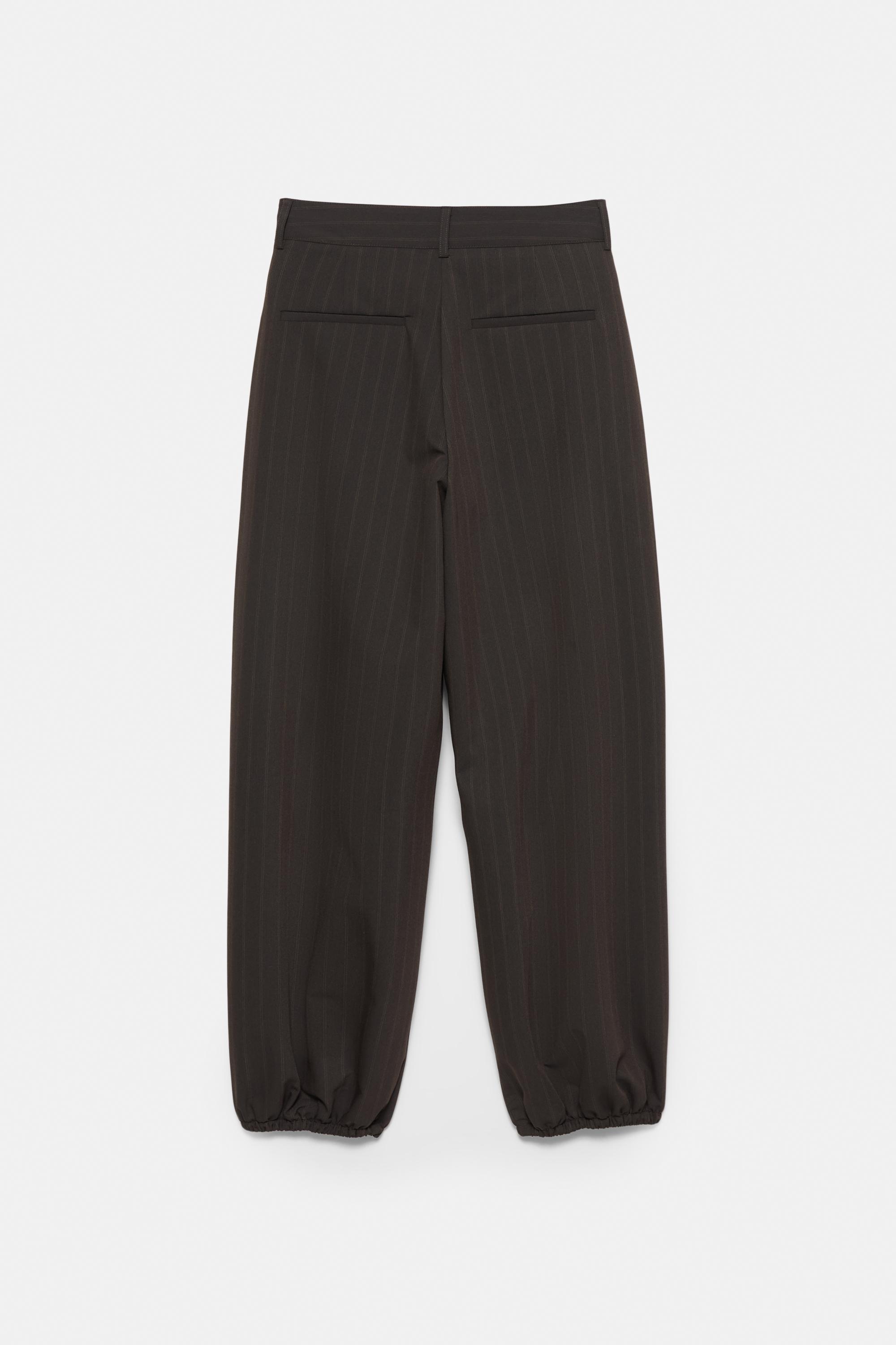 Striped darted sarouel trousers