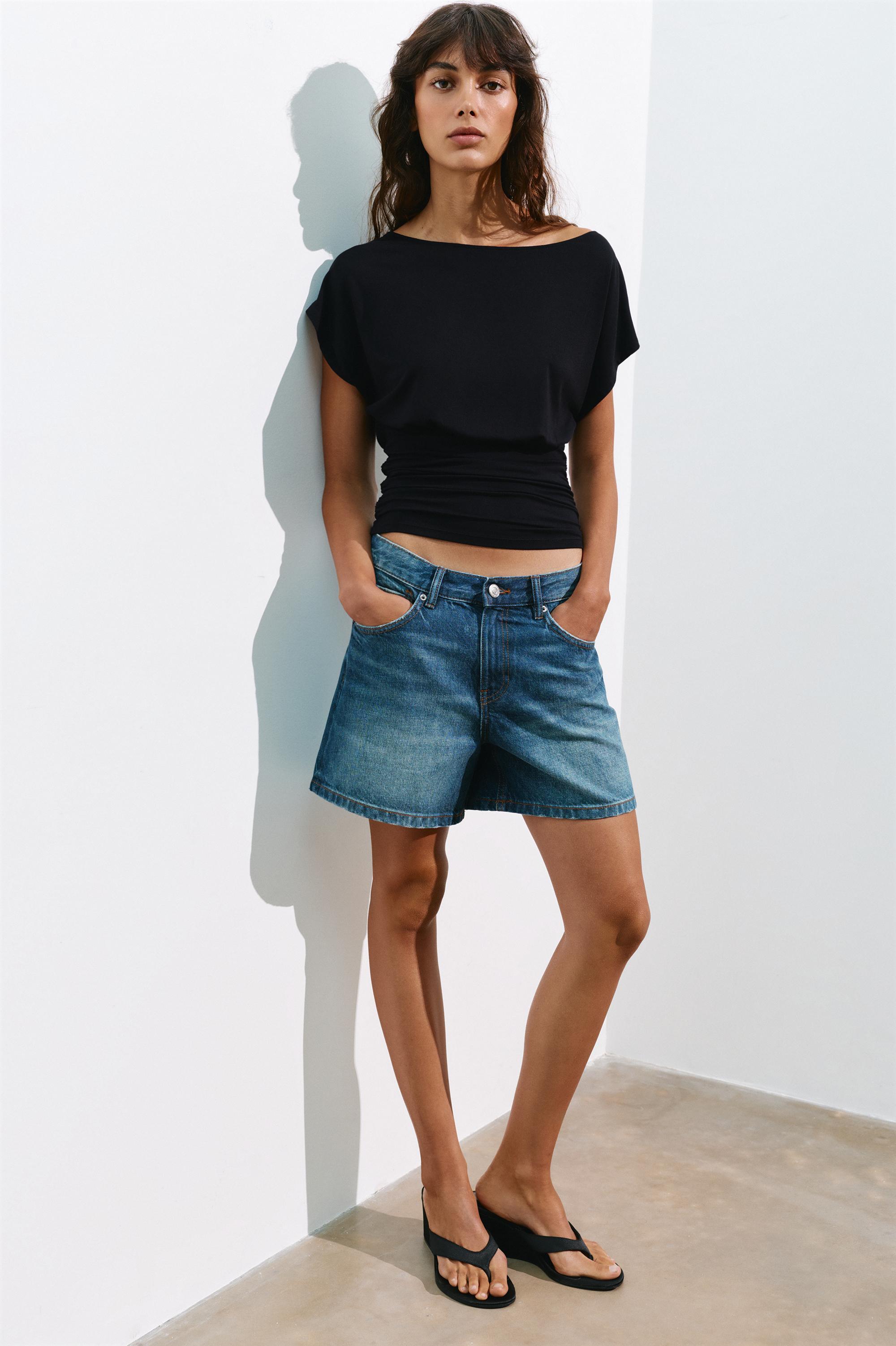 Asymmetric cummerbund T-shirt — Black
