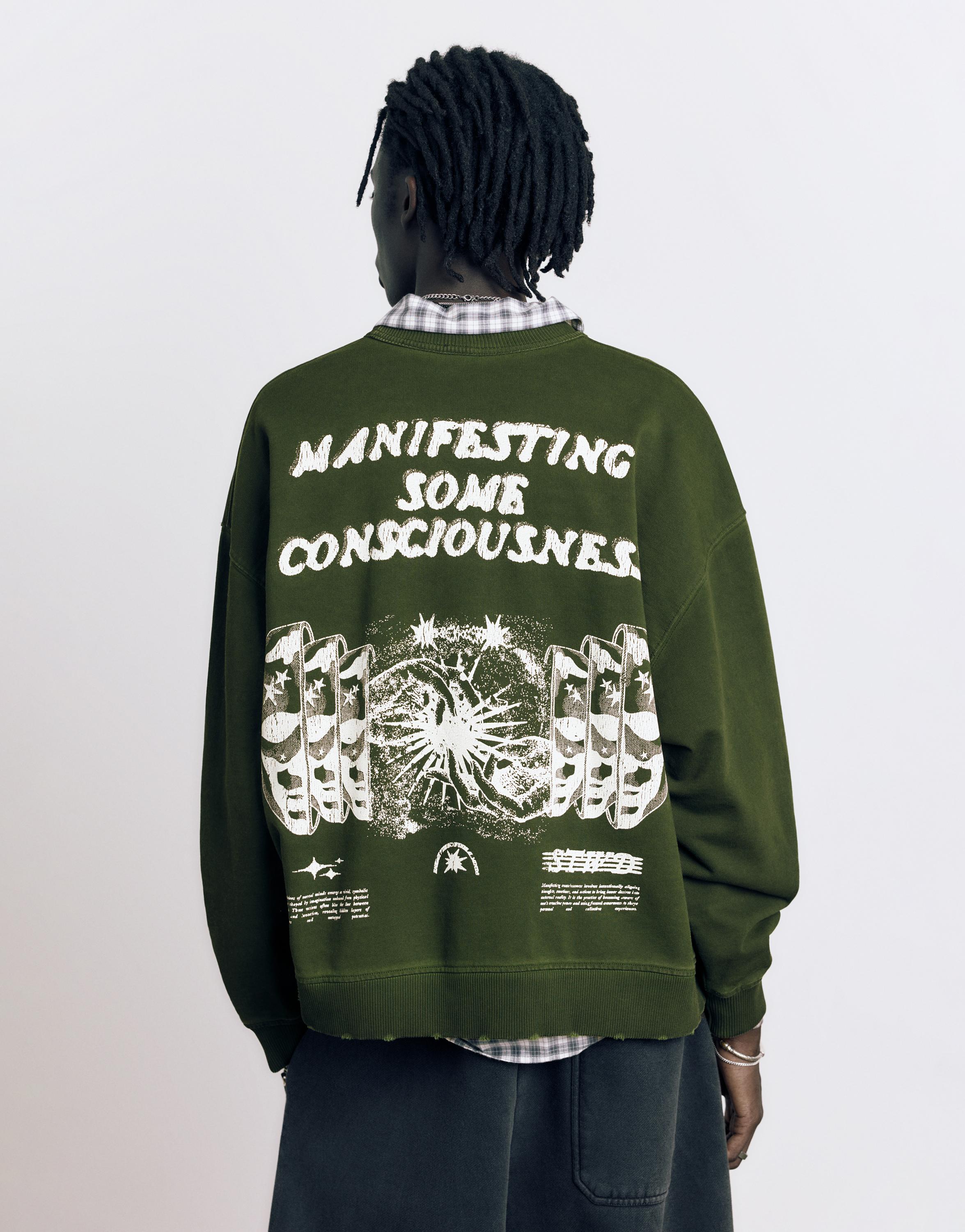 Acid green graphic sweatshirt — Green