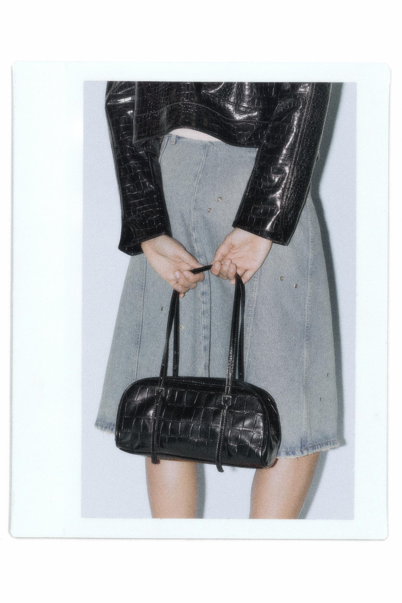 Eyelet midi skirt — Pale blue