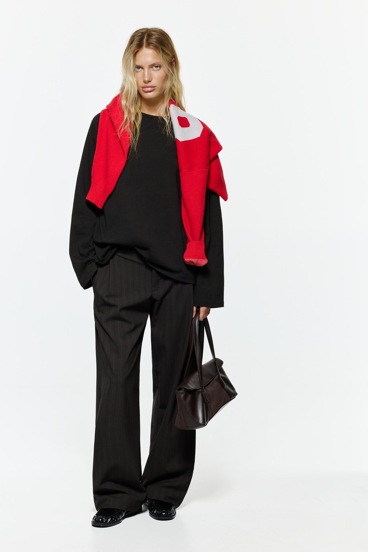 Oversize long sleeve T-shirt — Black