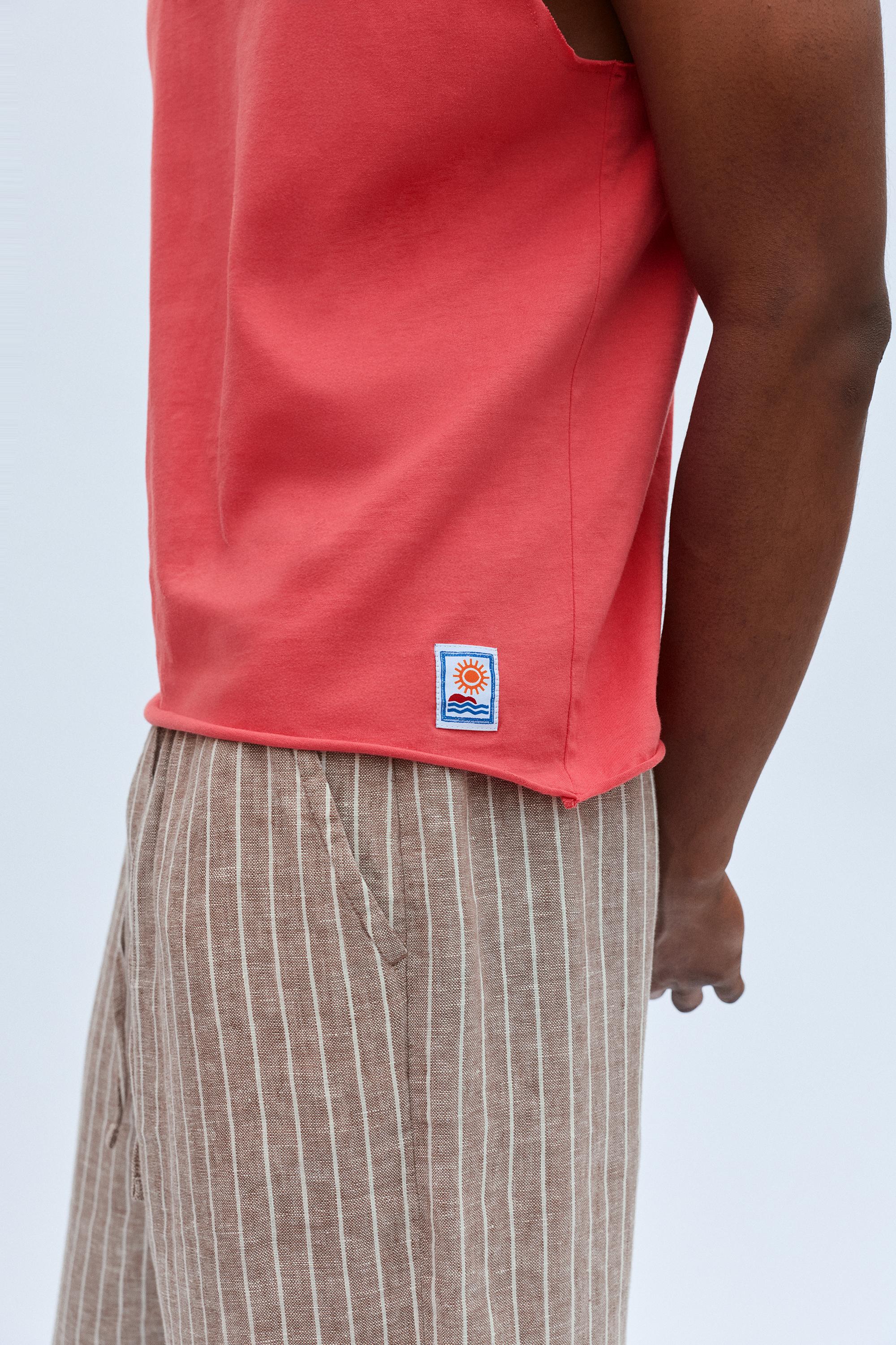 Boxy Ibiza vest top — Salmon pink
