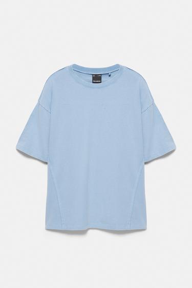 Relaxed fit overlock T-shirt — Medium blue 7