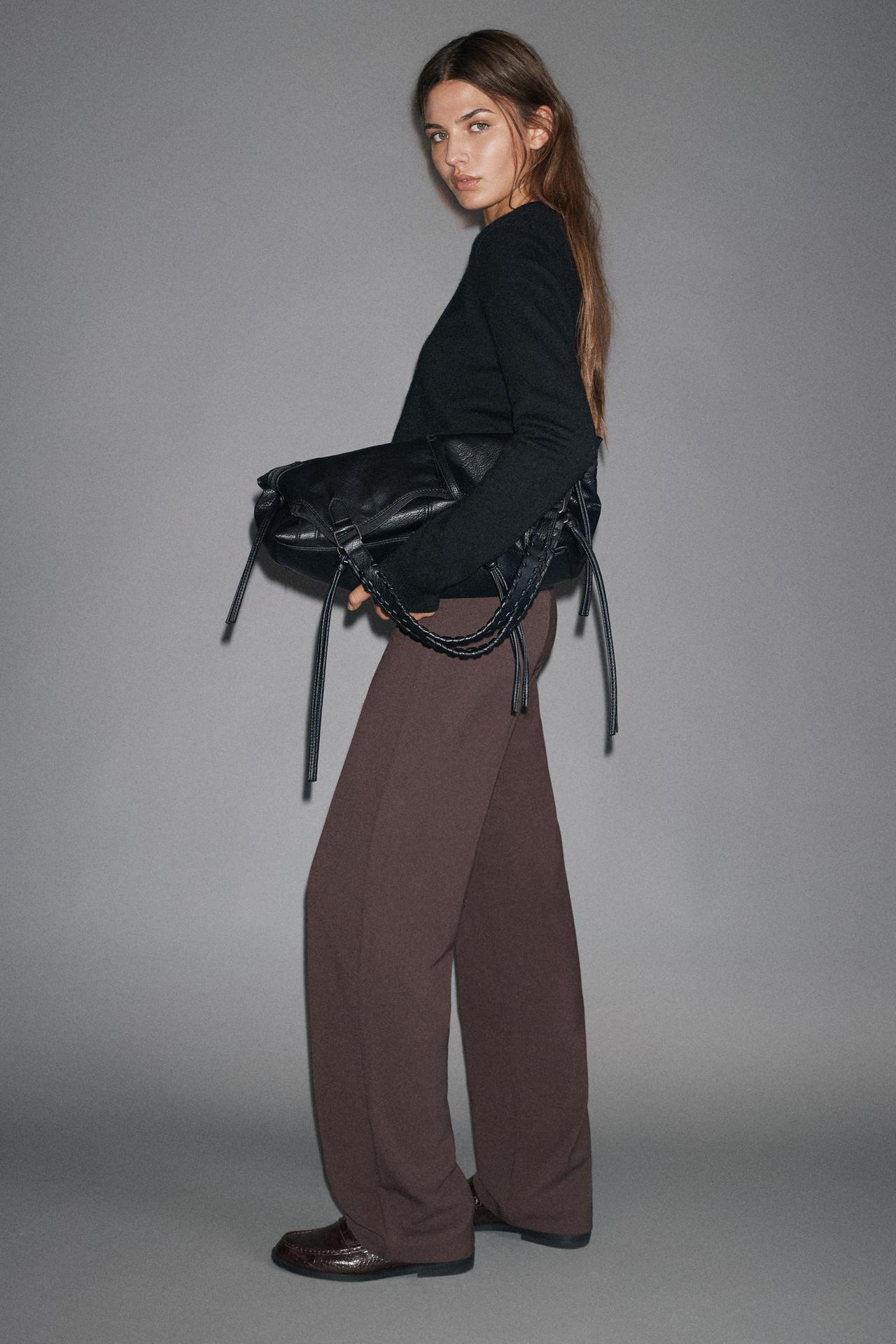 Slim fit straight smart trousers — Brown