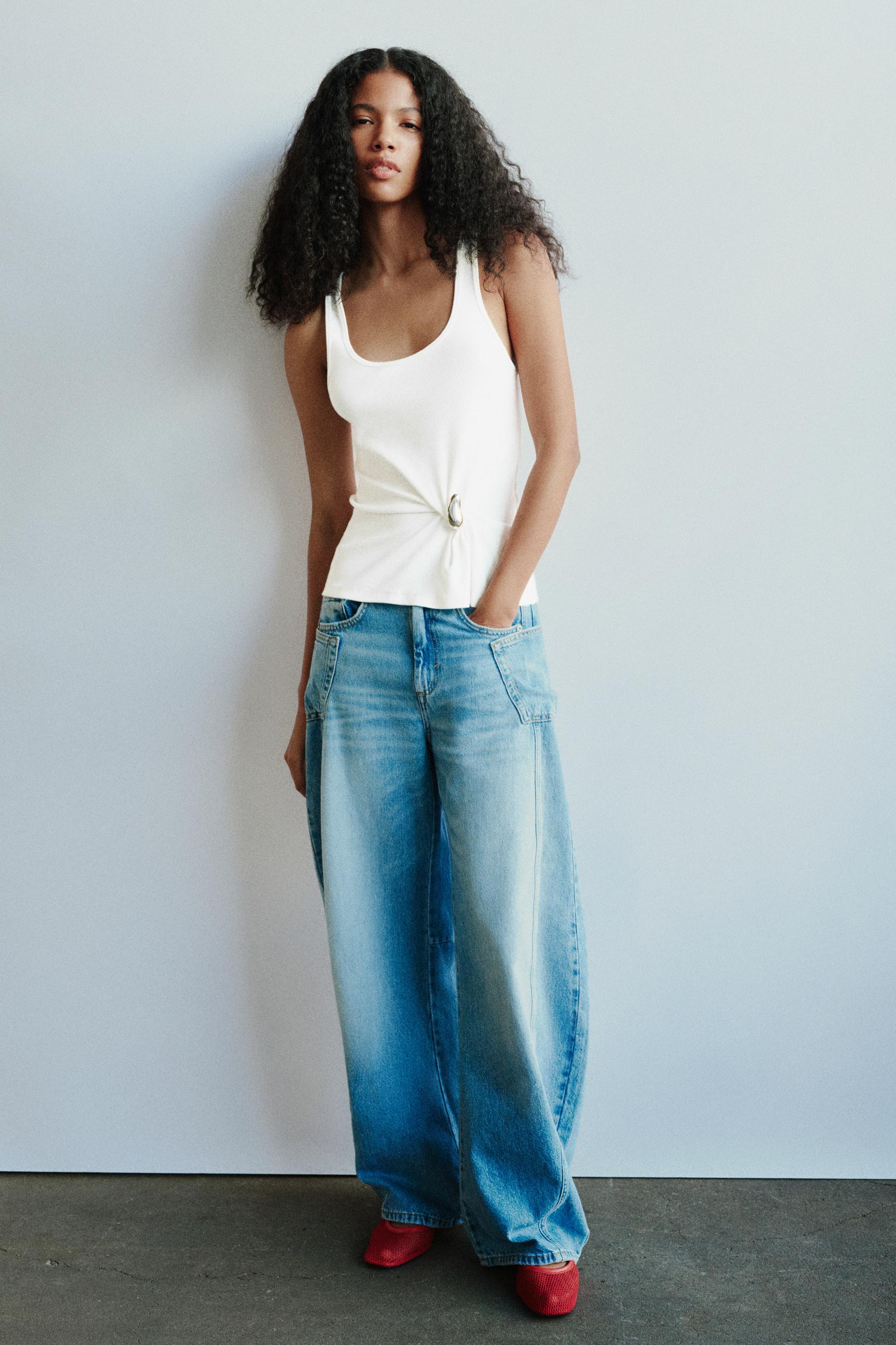 Metal appliqué tank top — White
