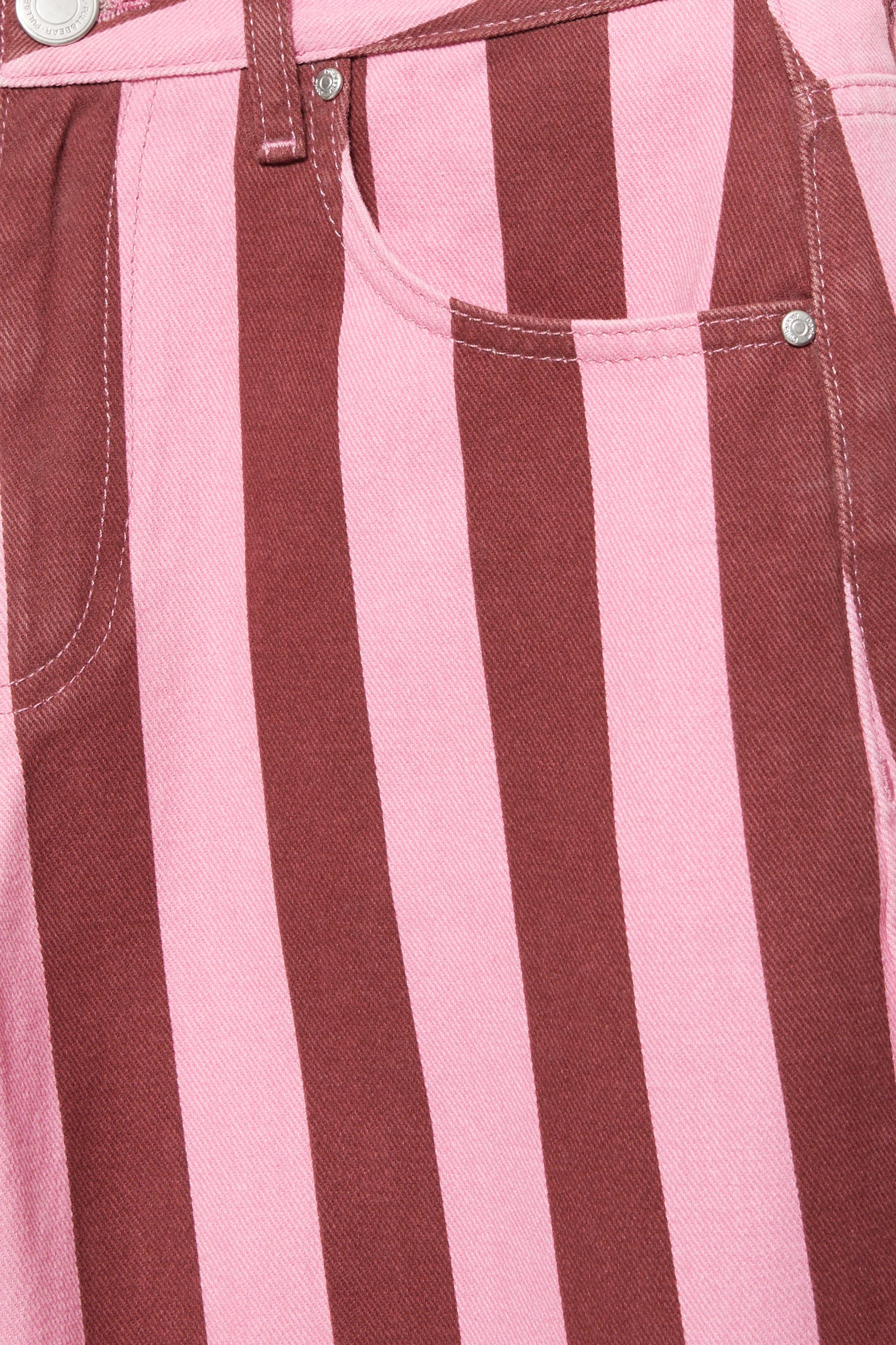 Striped barrel jeans — Pink