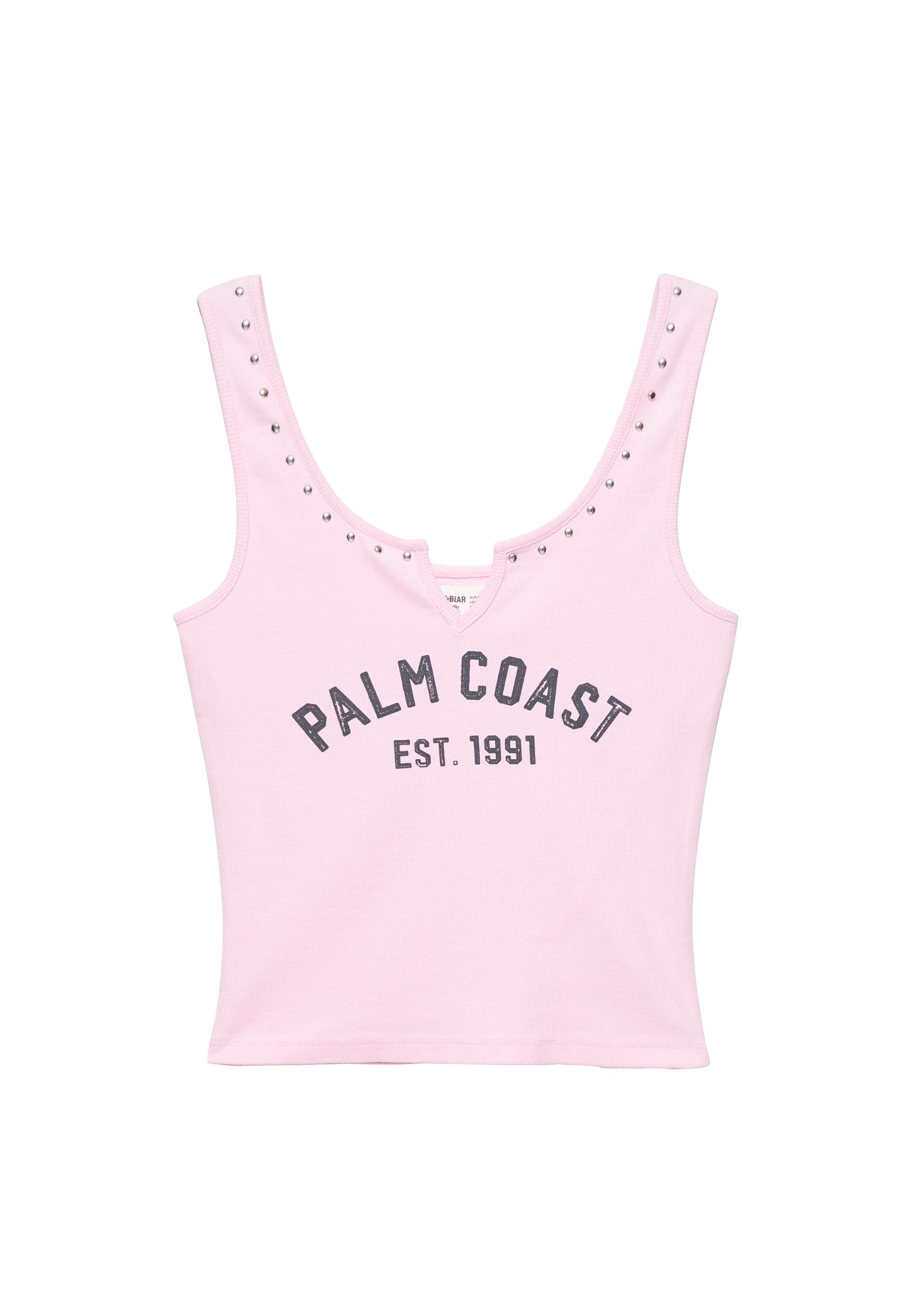 Pink studded tank top — Pink
