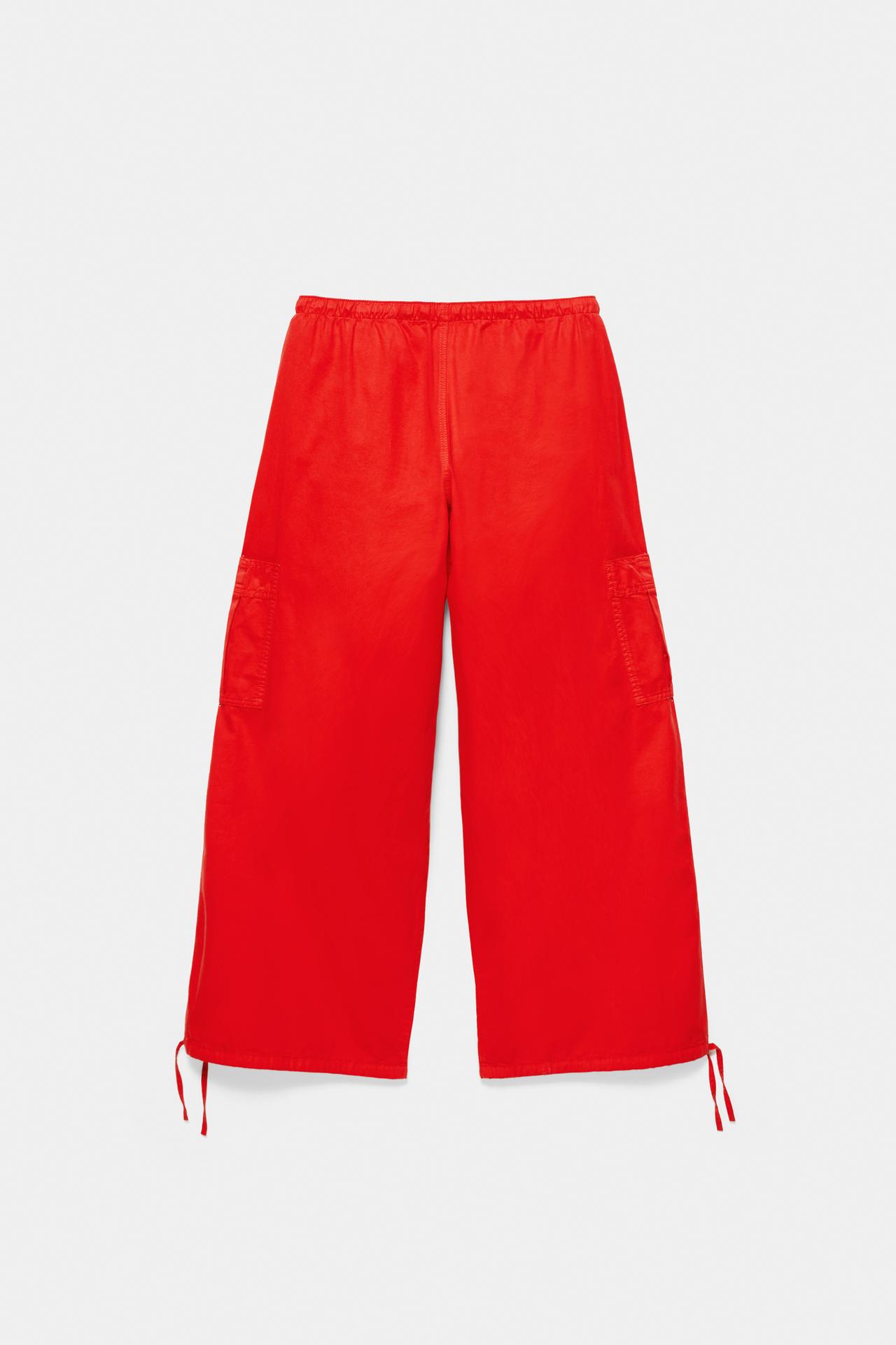Parachute cargo trousers — Red