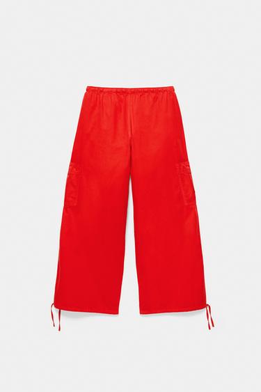 Parachute cargo trousers — Red 7