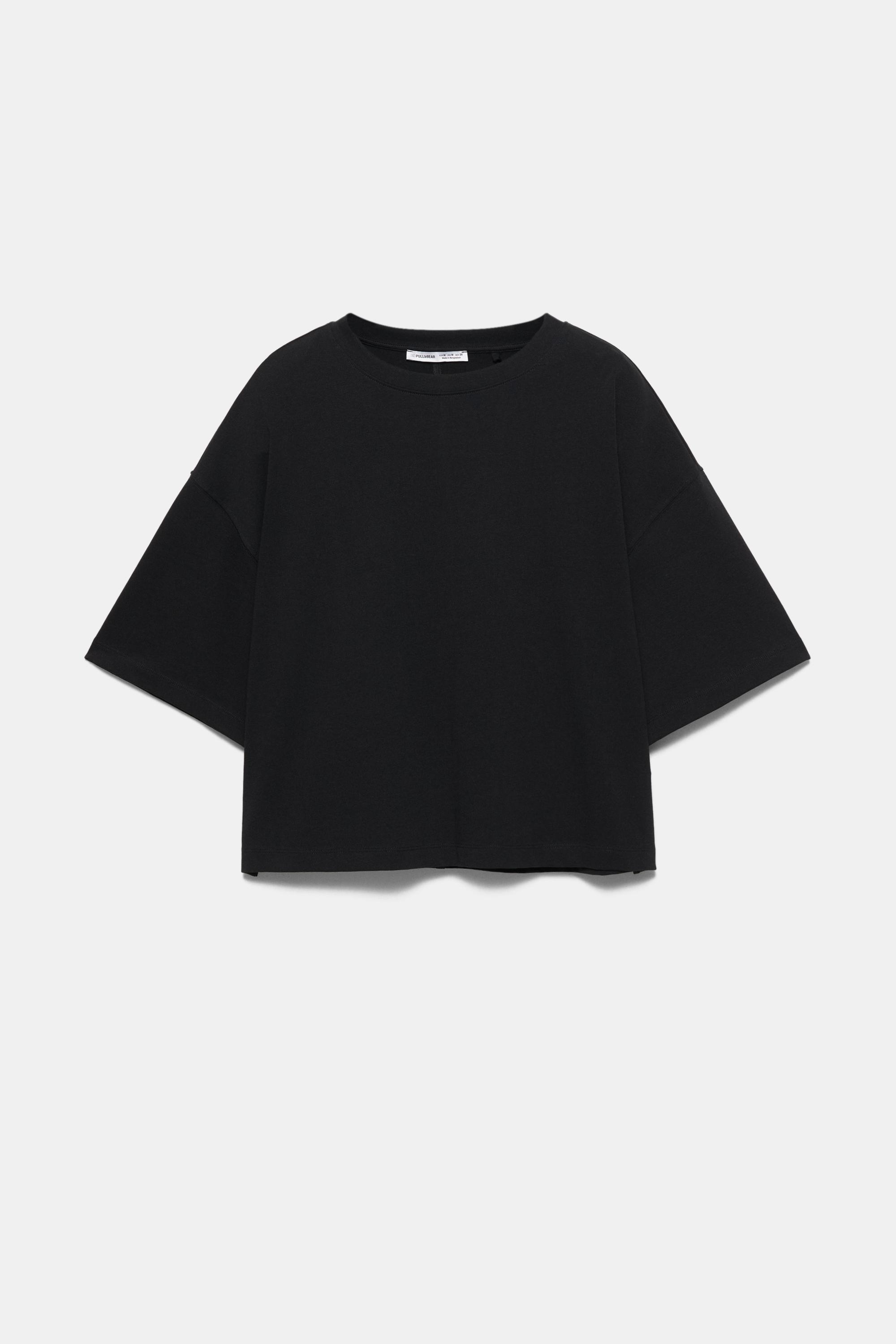 Boxy fit short sleeve T-shirt — Black