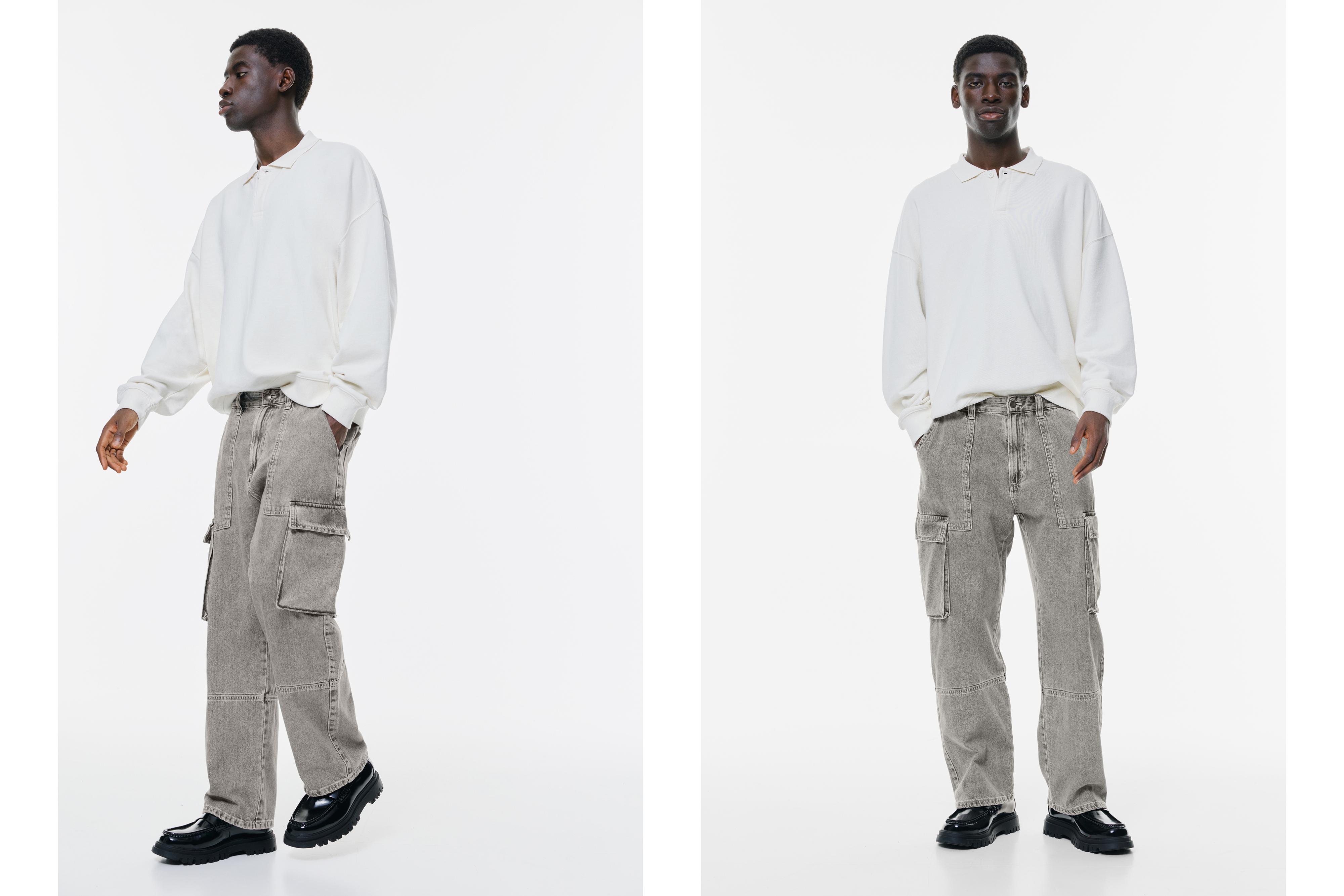 Baggy cargo jeans — Dark grey