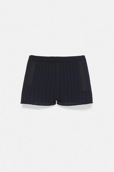 Ribbed knit shorts — Navy 9