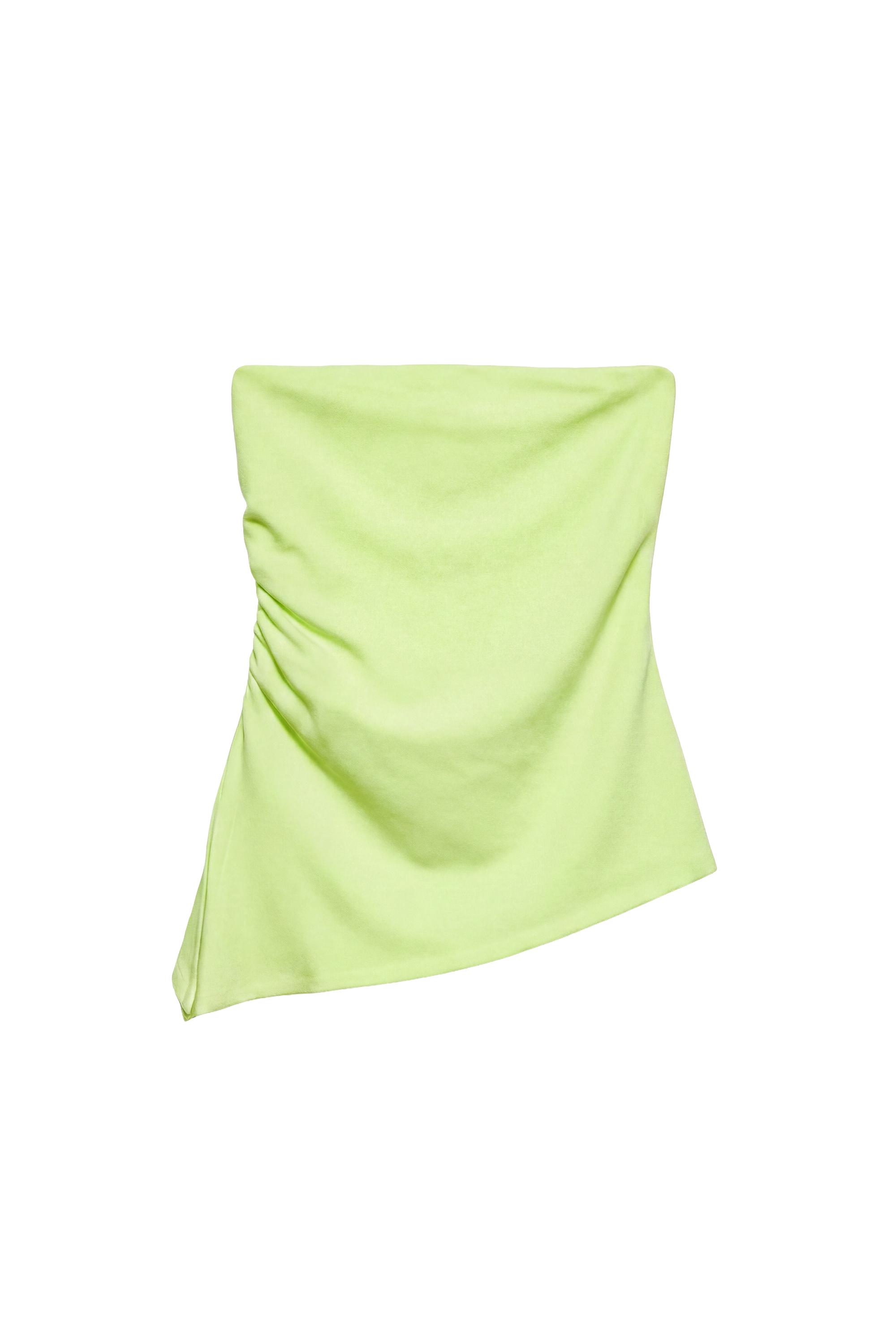 Asimetrik straplez top - Görsel 4