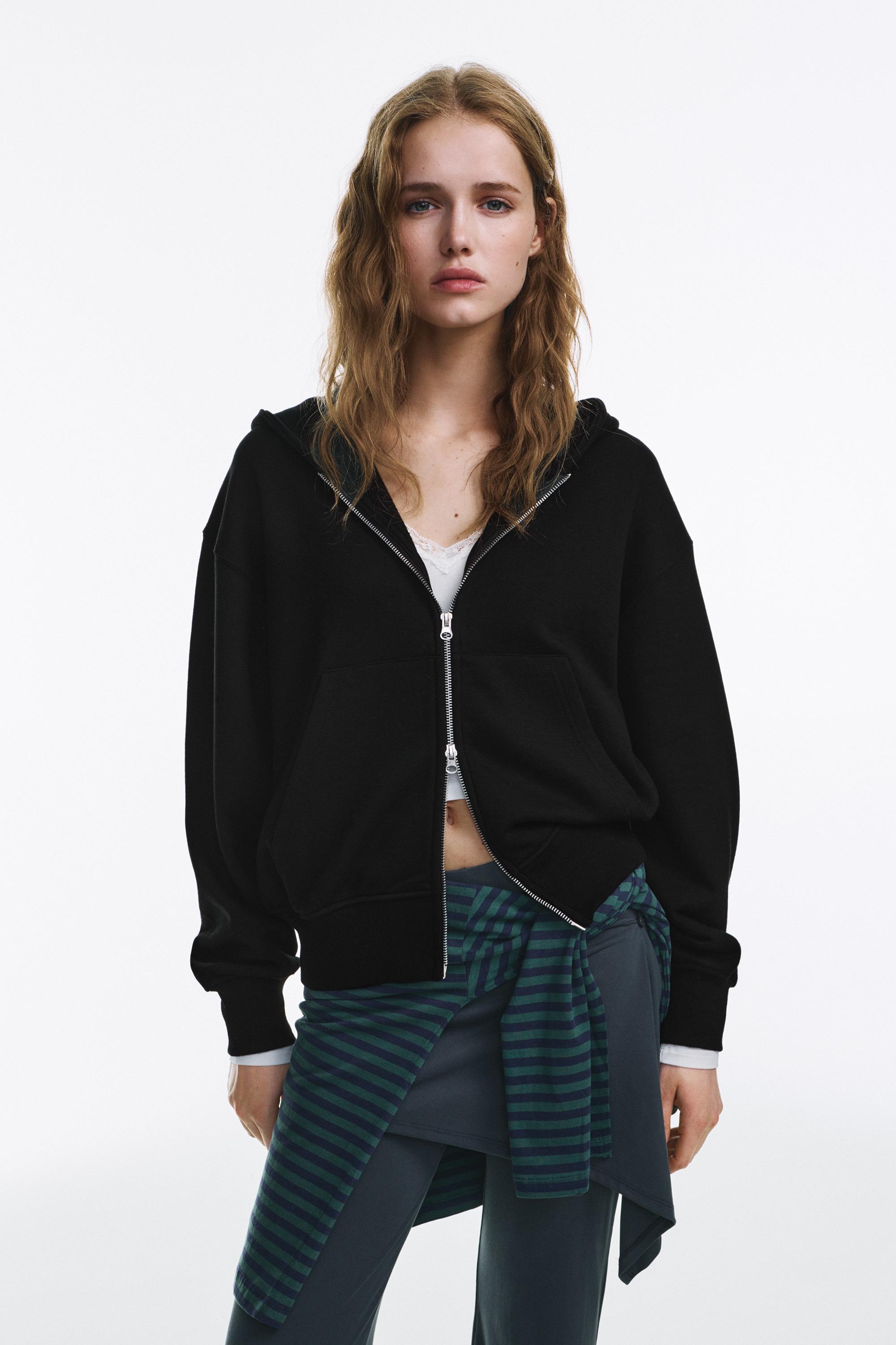 Hoodie with zipper — Black