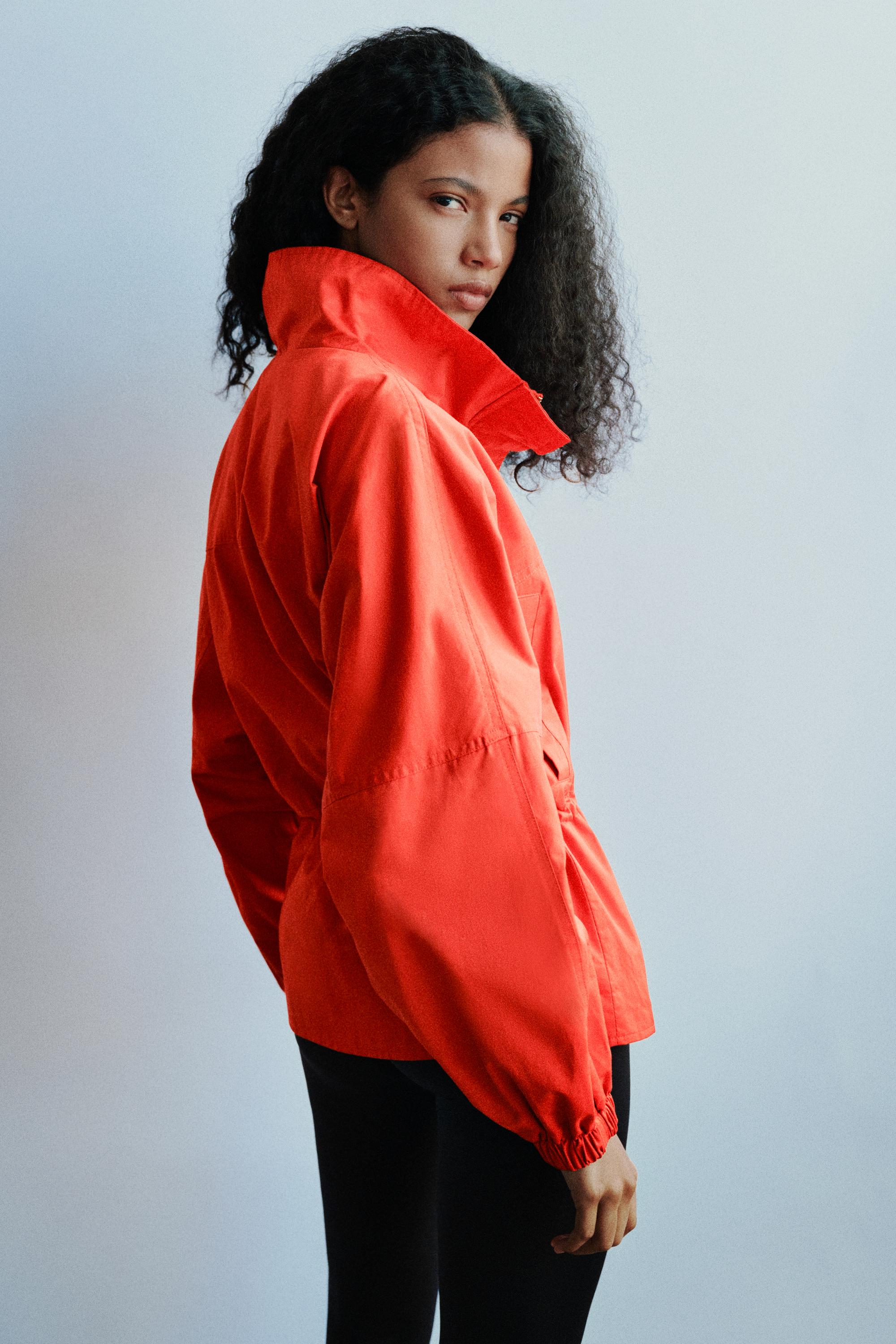 Drawstring waist jacket — Red