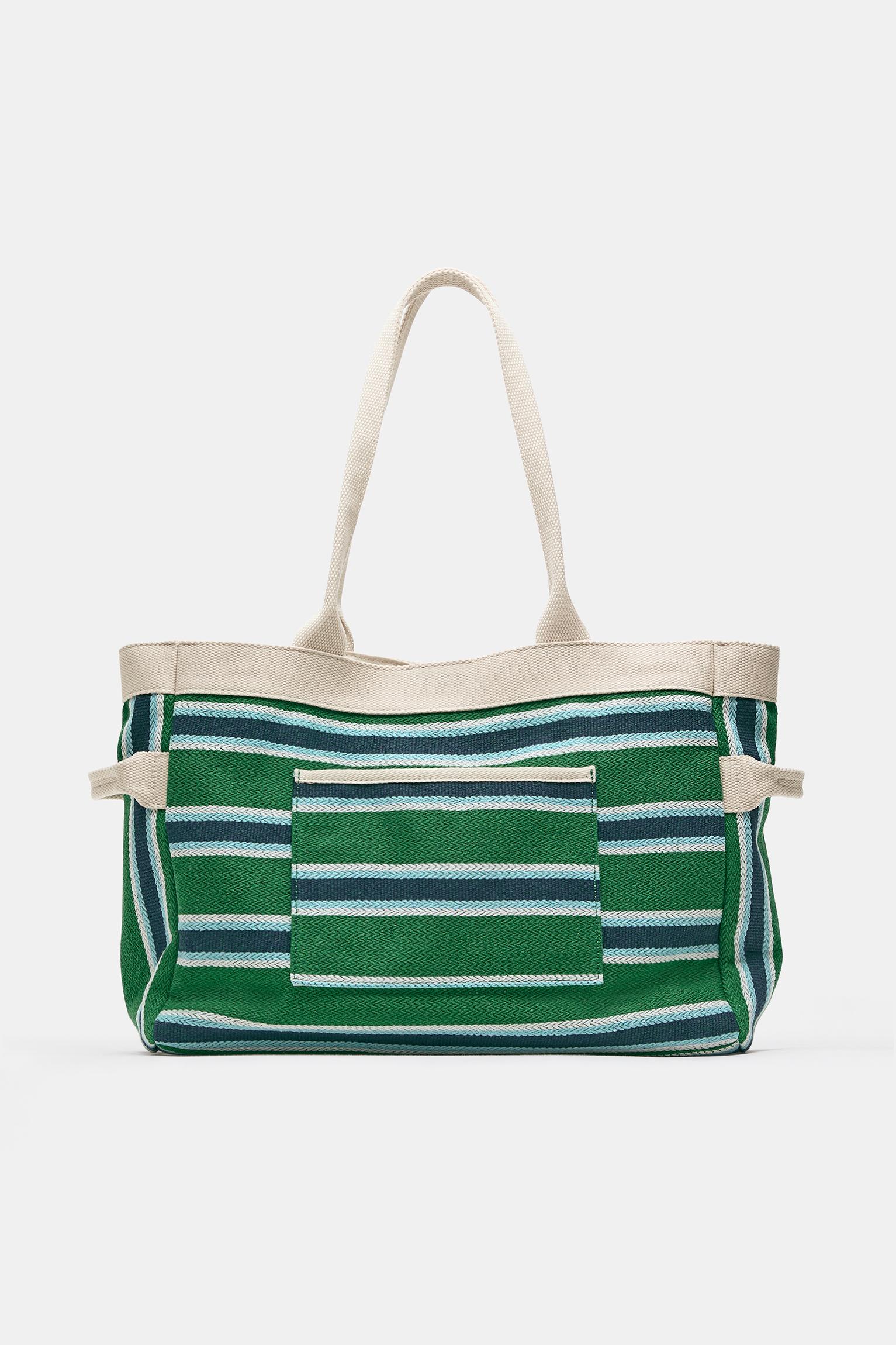 Çizgili tote çanta - Görsel 29