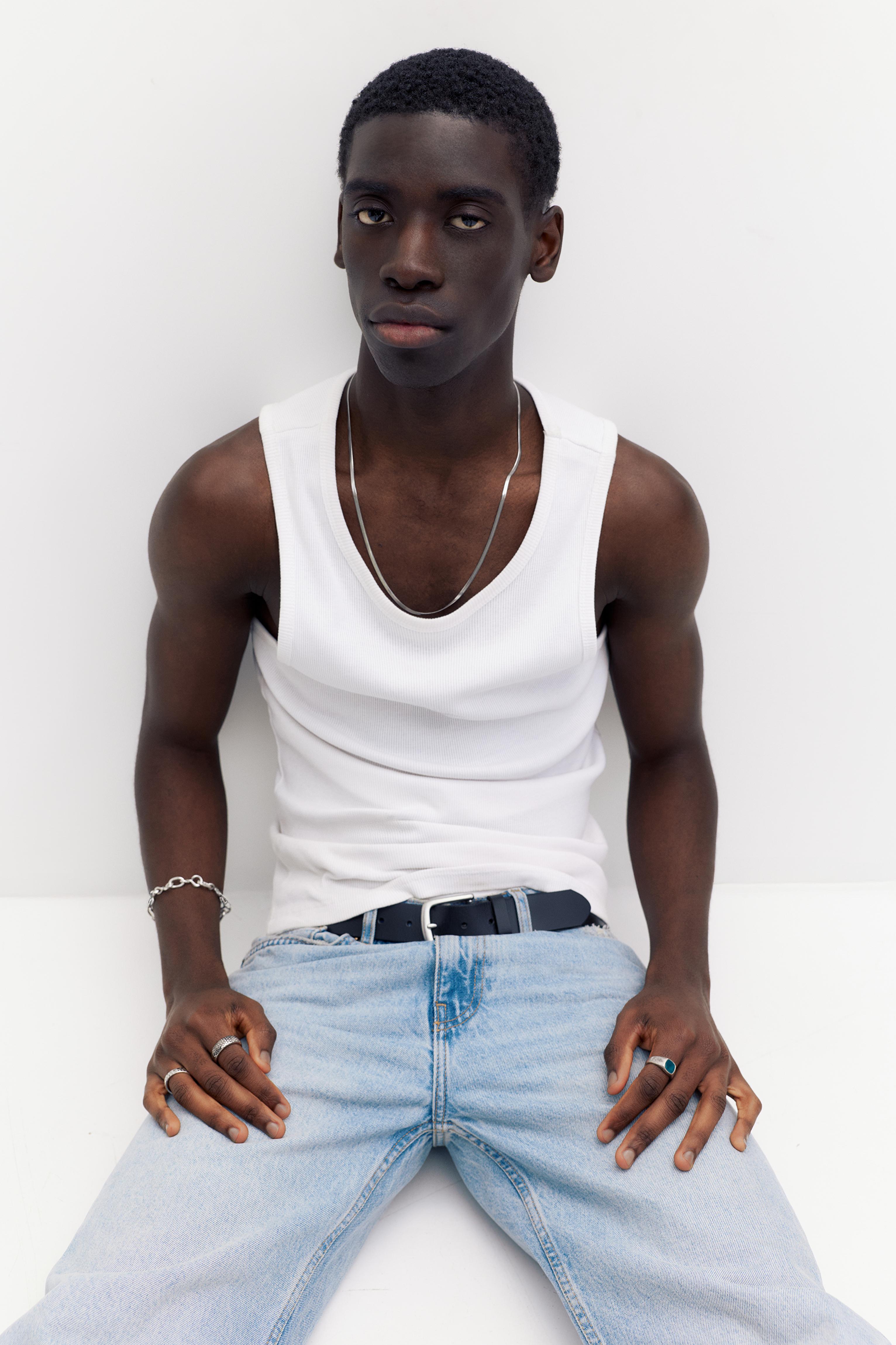 Ribbed tank top — White