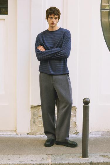 Long sleeve striped T-shirt — Navy 4