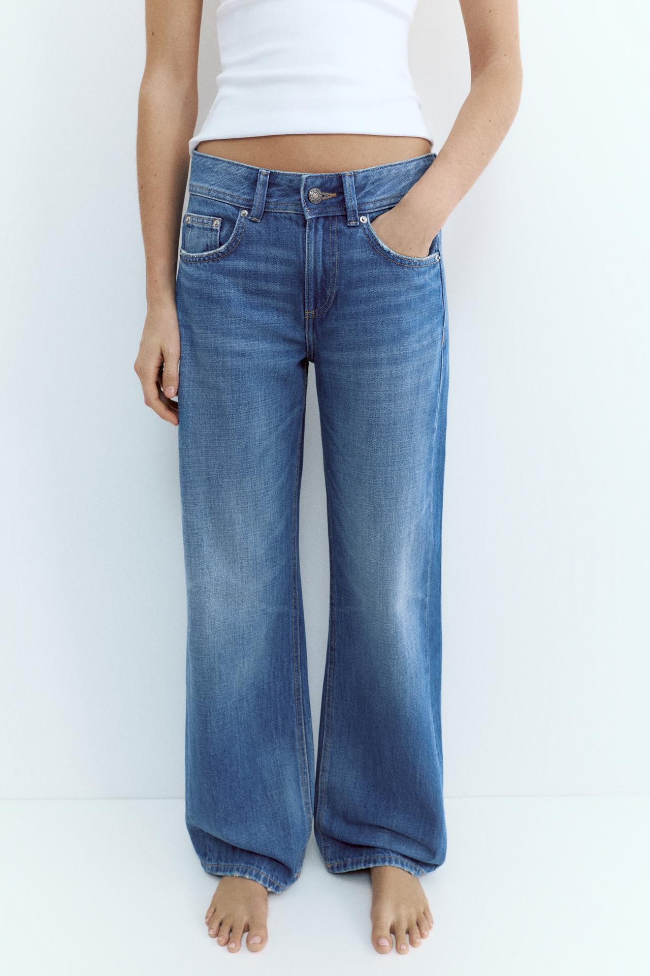 Low-rise straight-leg jeans — Ocean