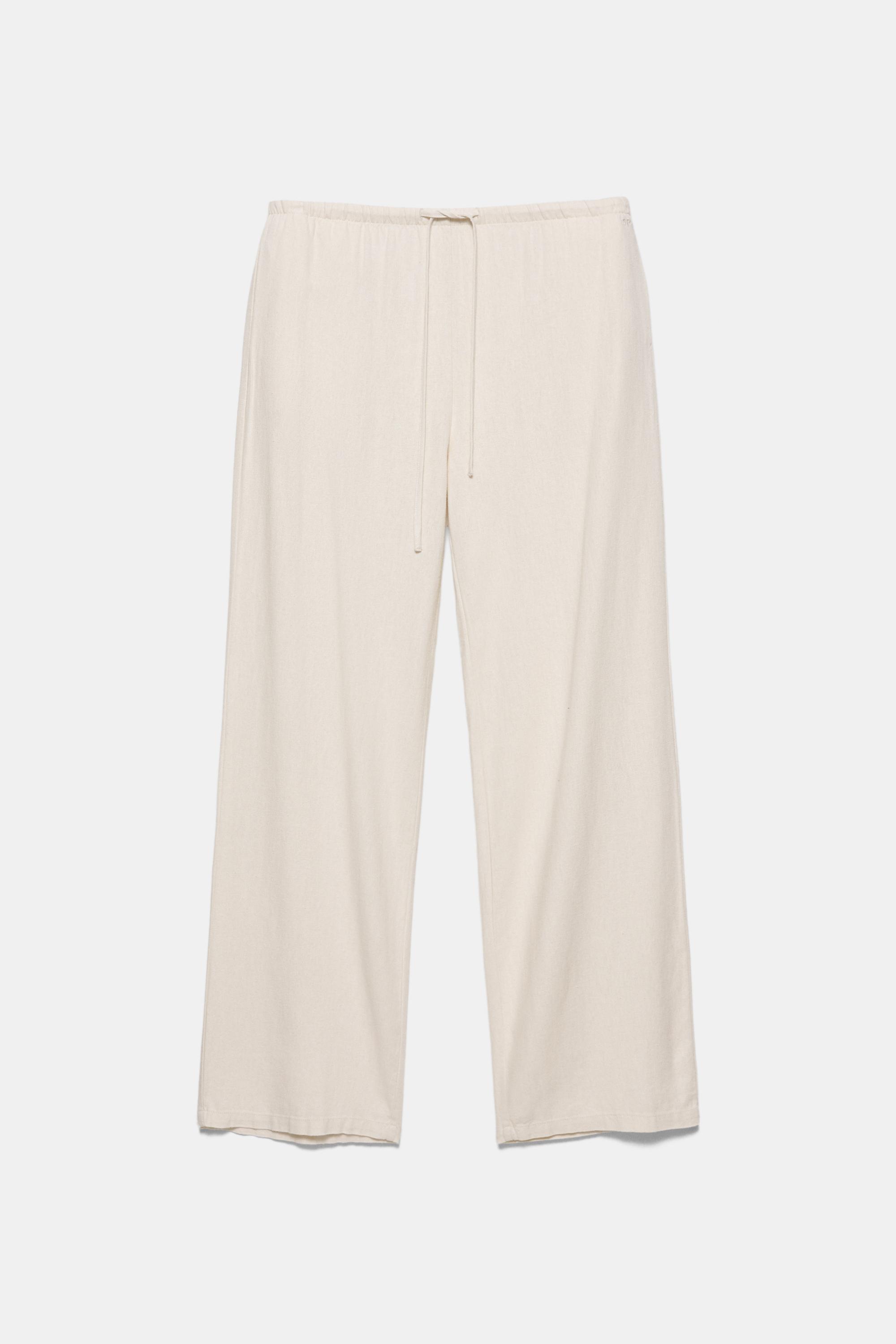 Linen blend joggers — Sand