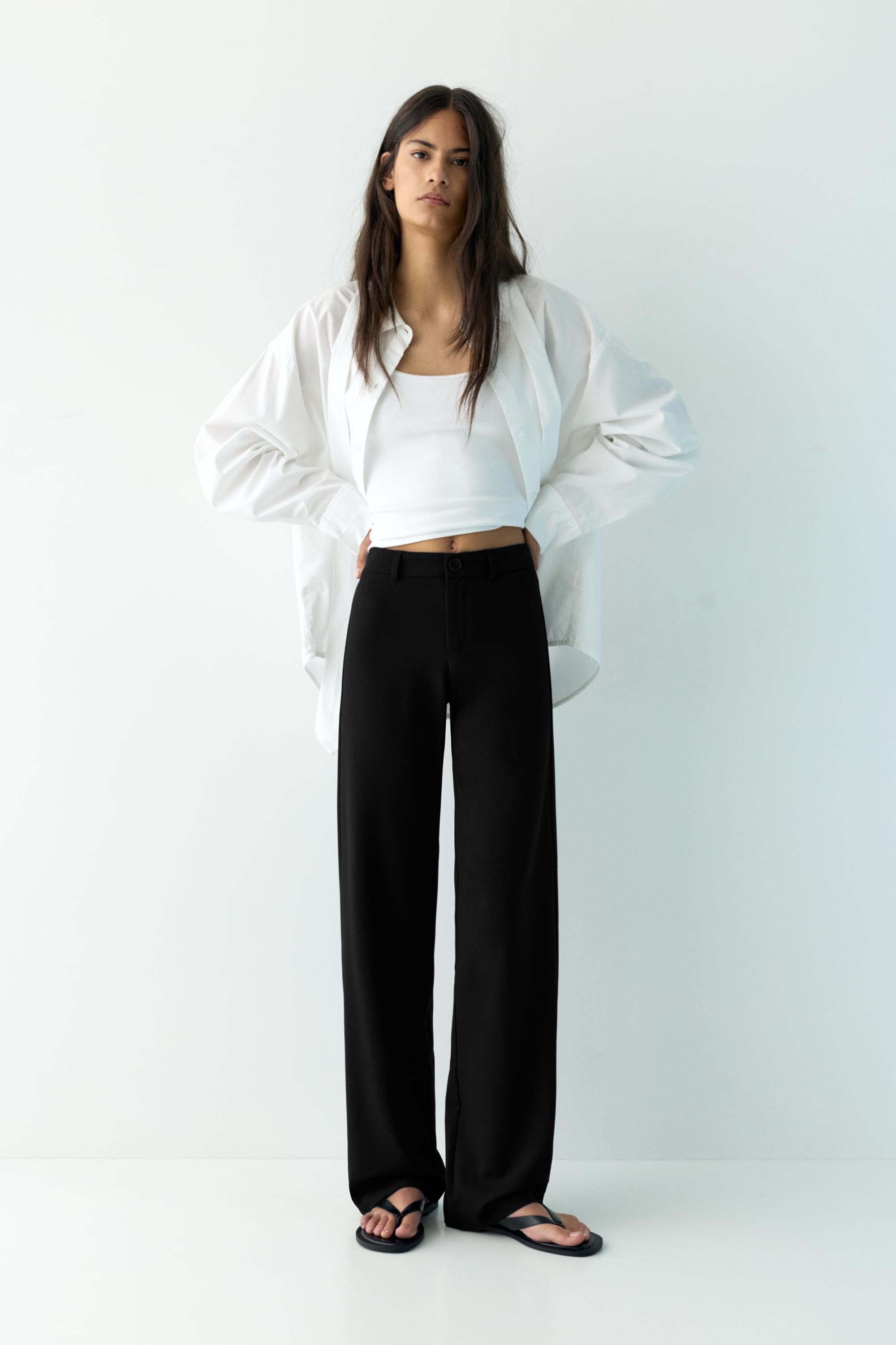 Uzun bol paça kumaş pantolon - Görsel 9