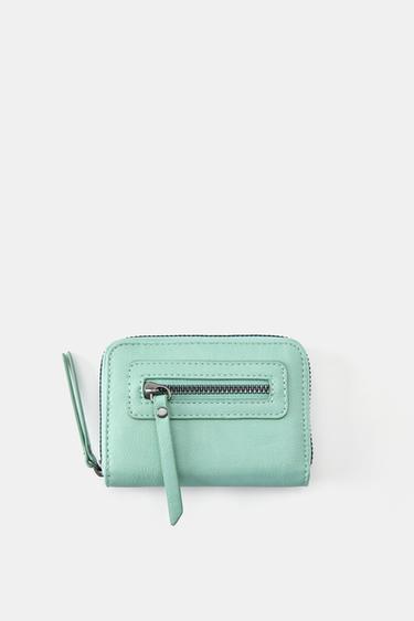 Suede zip wallet — Blue 1