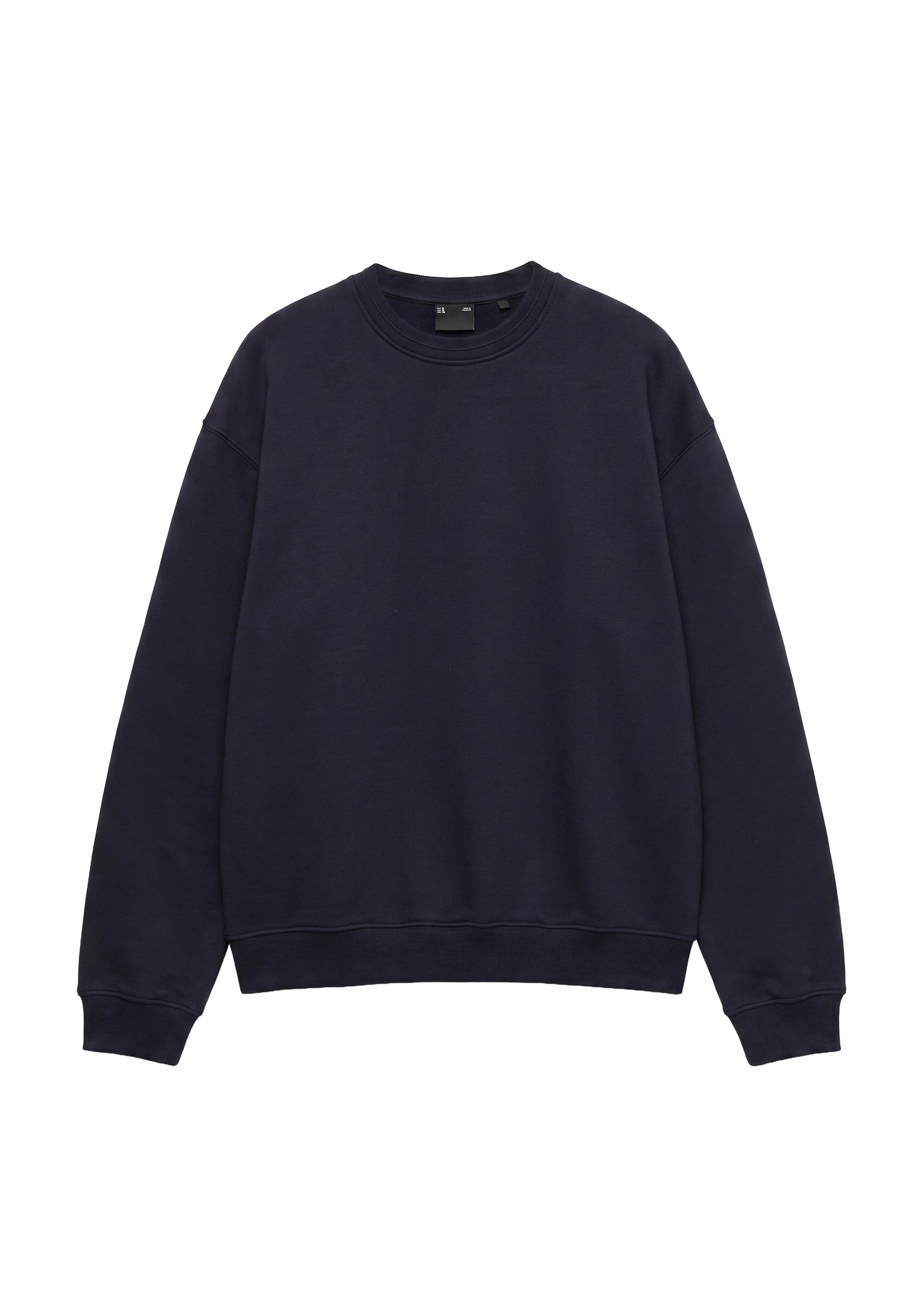 Relaxed fit round neck sweatshirt — Navy