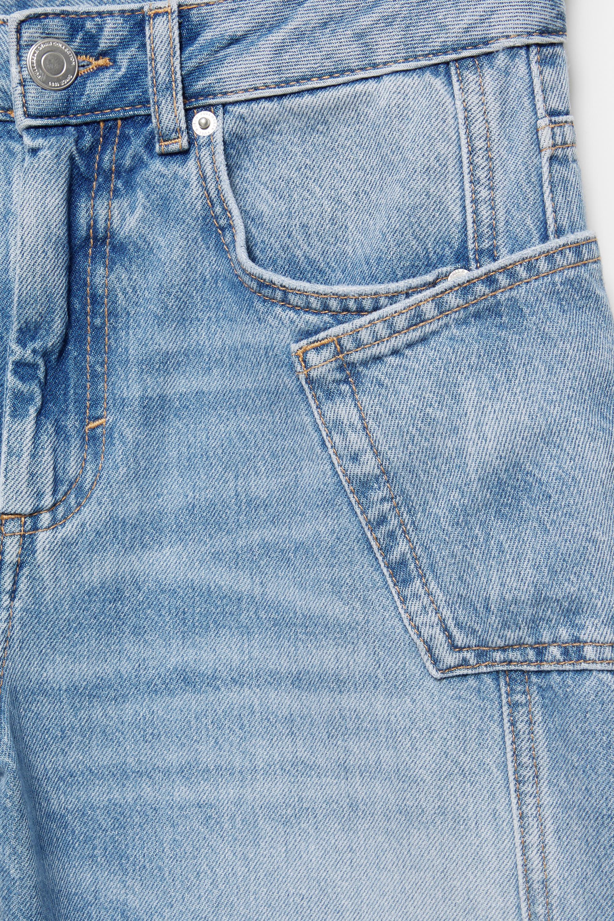 Seam detail balloon-fit baggy jeans — Pale blue