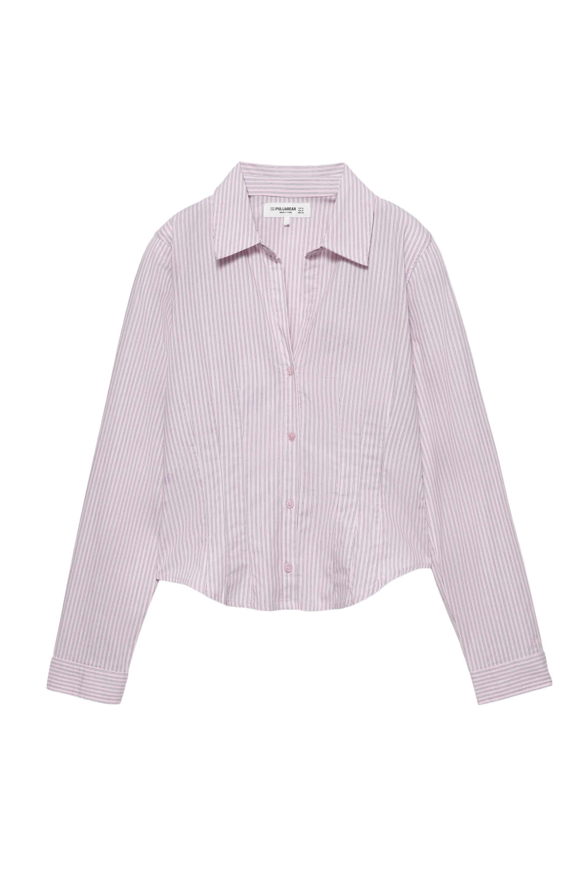 Poplin yırtmaçlı dar kesim gömlek - Görsel 131