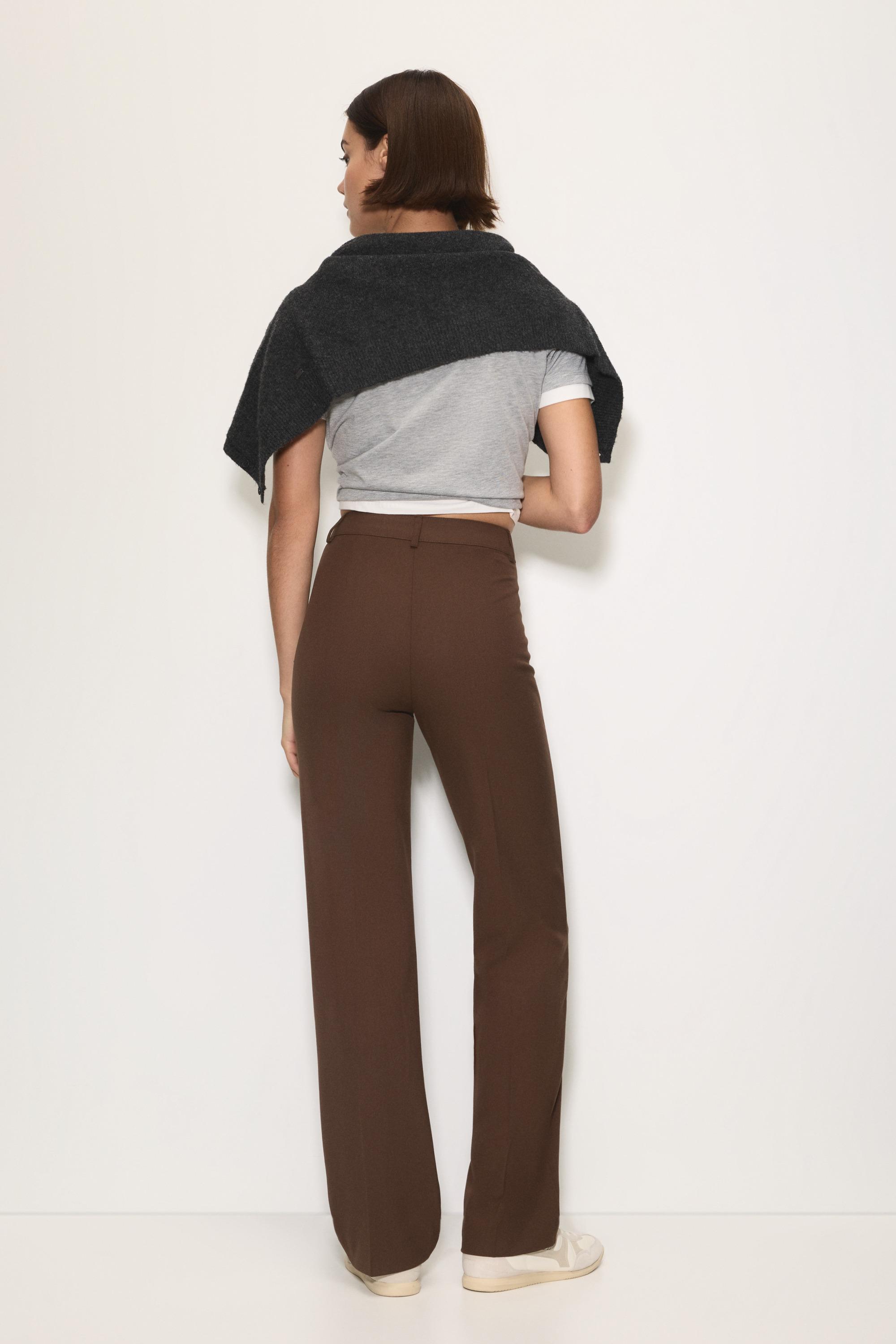 Smart trousers with seam detail — Brown