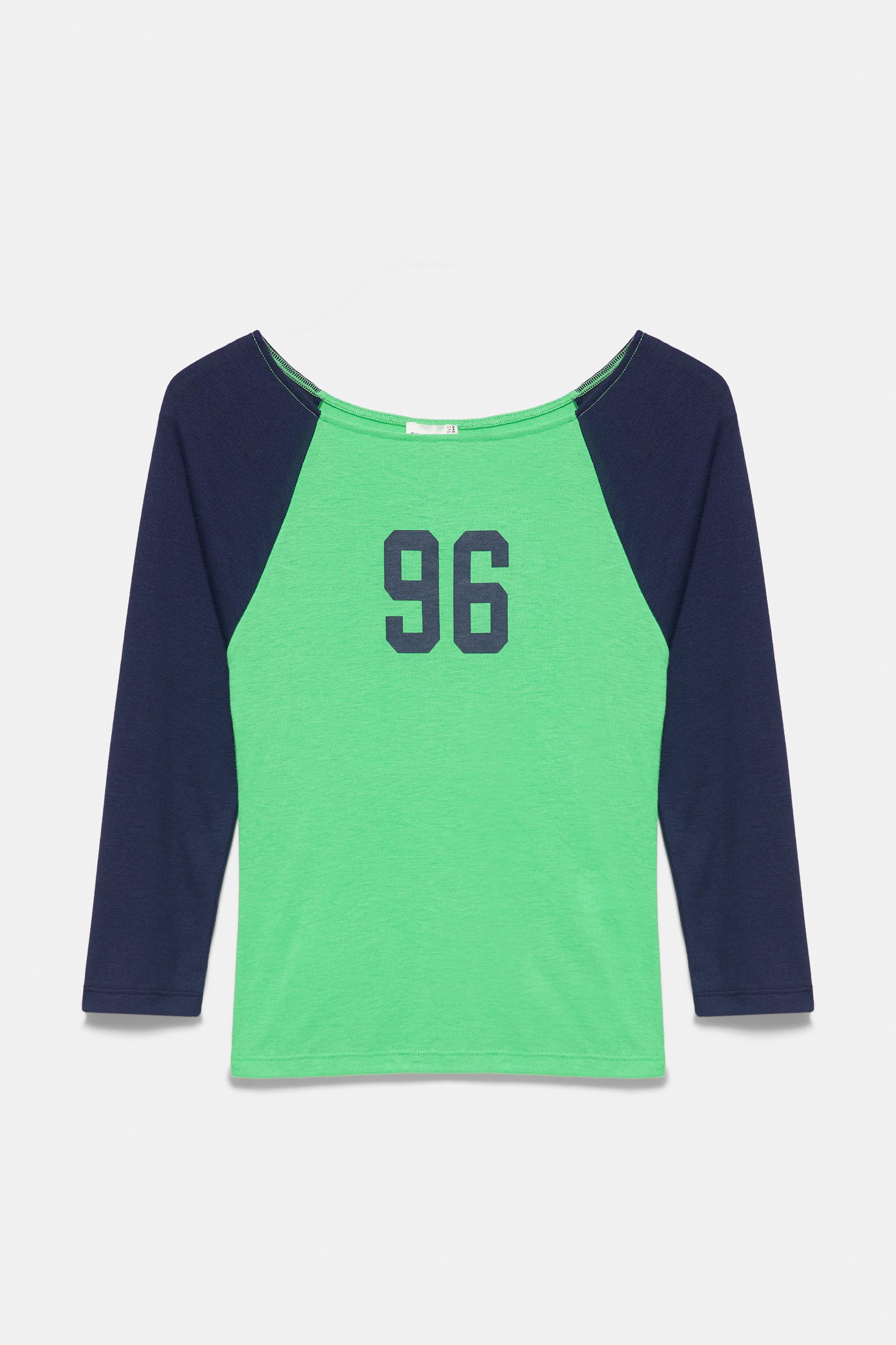 Raglan sleeve graphic T-shirt — Green