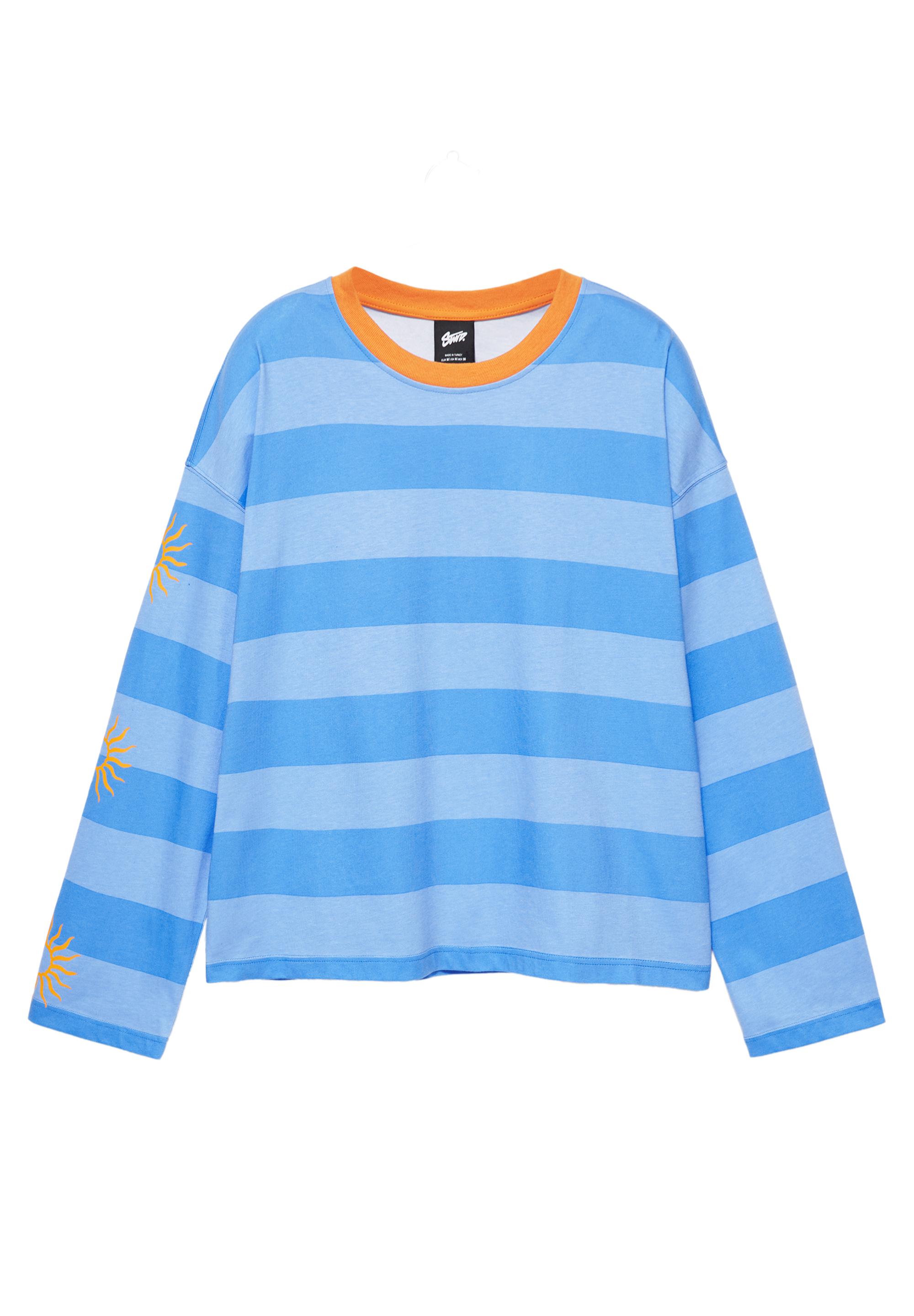 STWD striped boxy T-shirt — Deep blue
