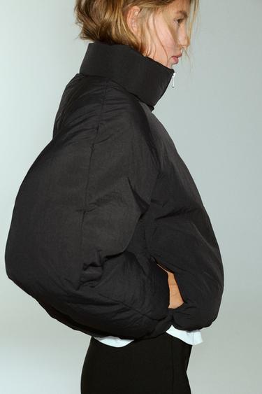 High neck puffer jacket — Black 2