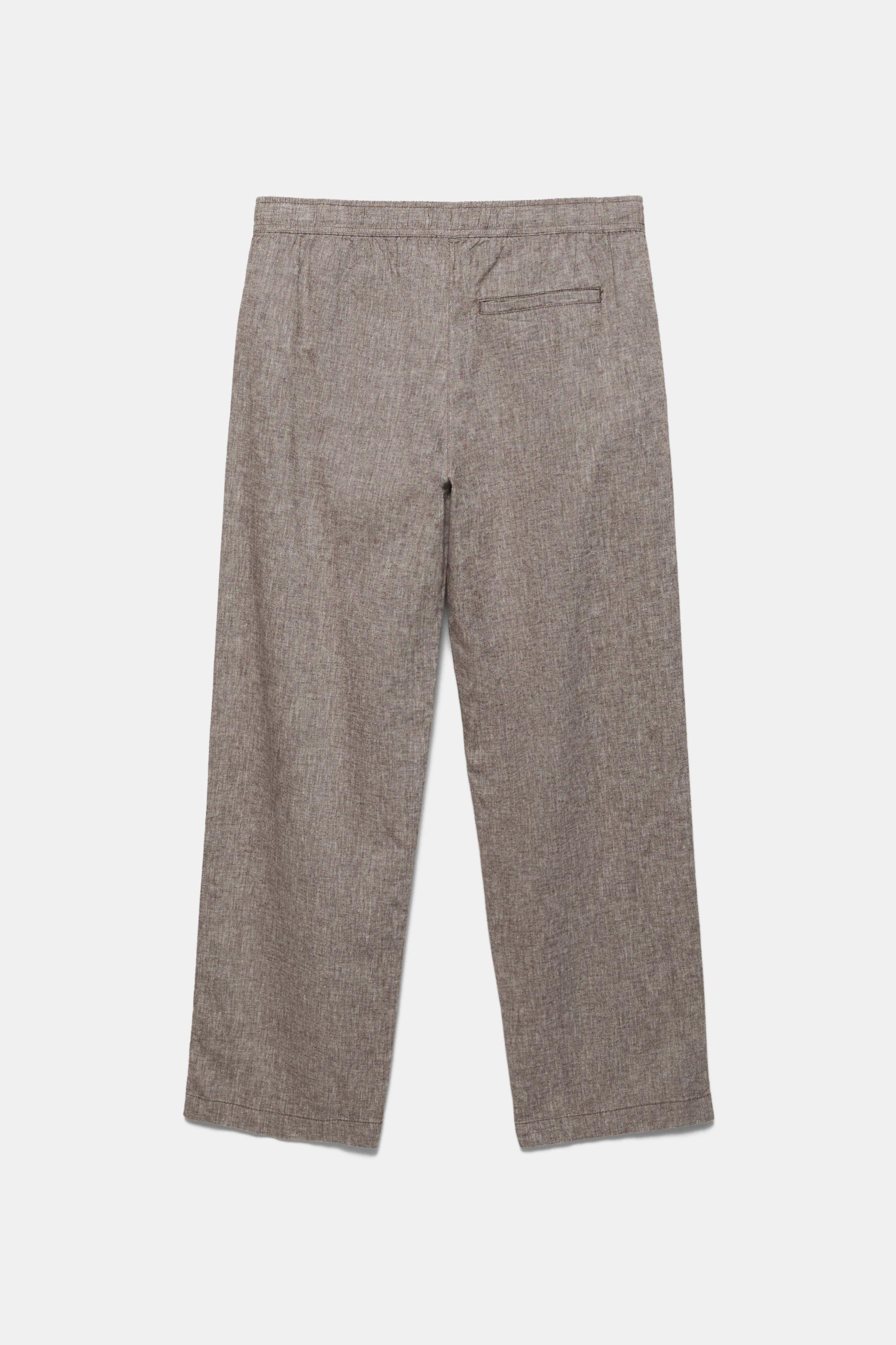 Linen blend jogger trousers — Chocolate