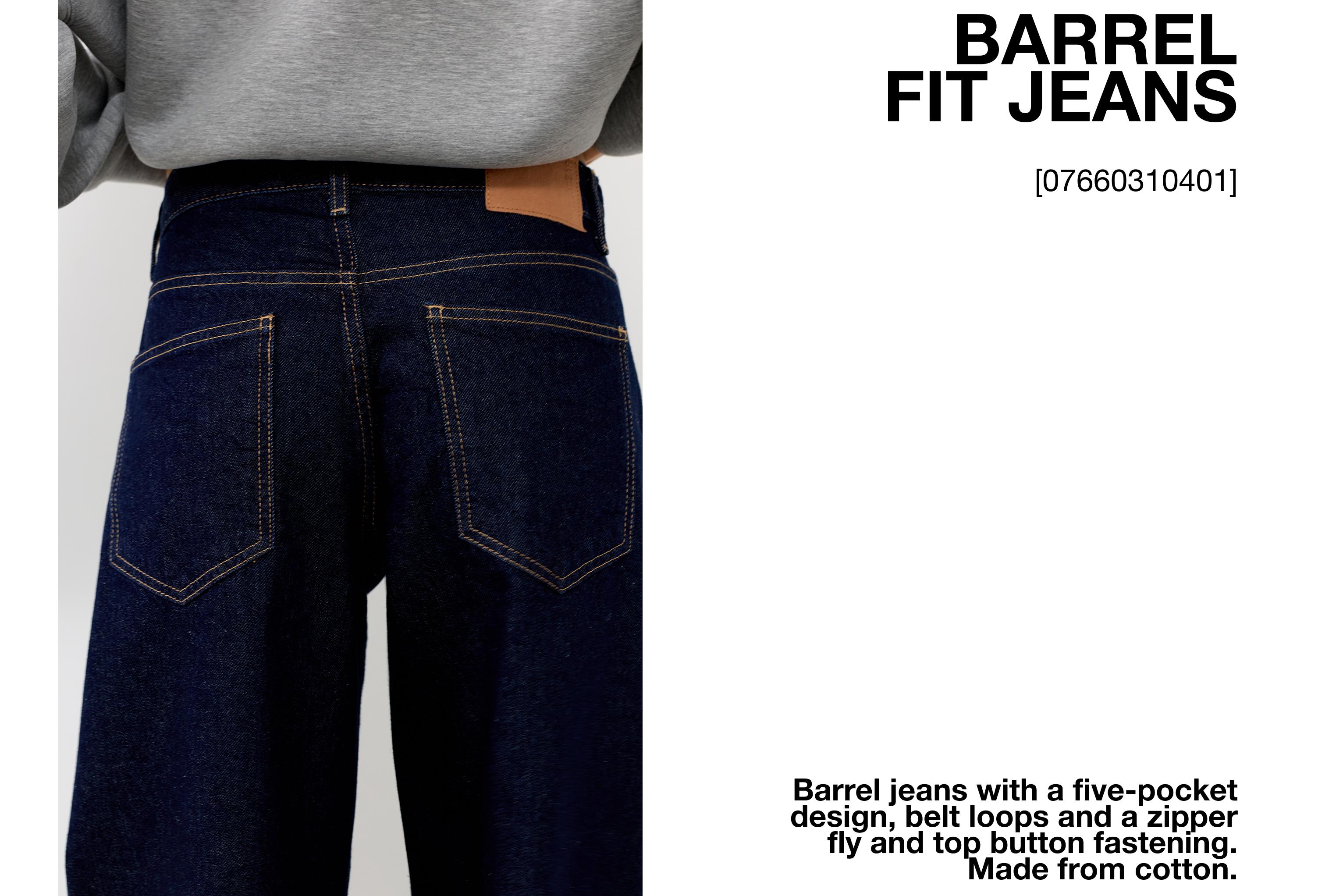 Low-rise barrel jeans — Navy
