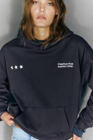 Star graphic hoodie — Navy 3