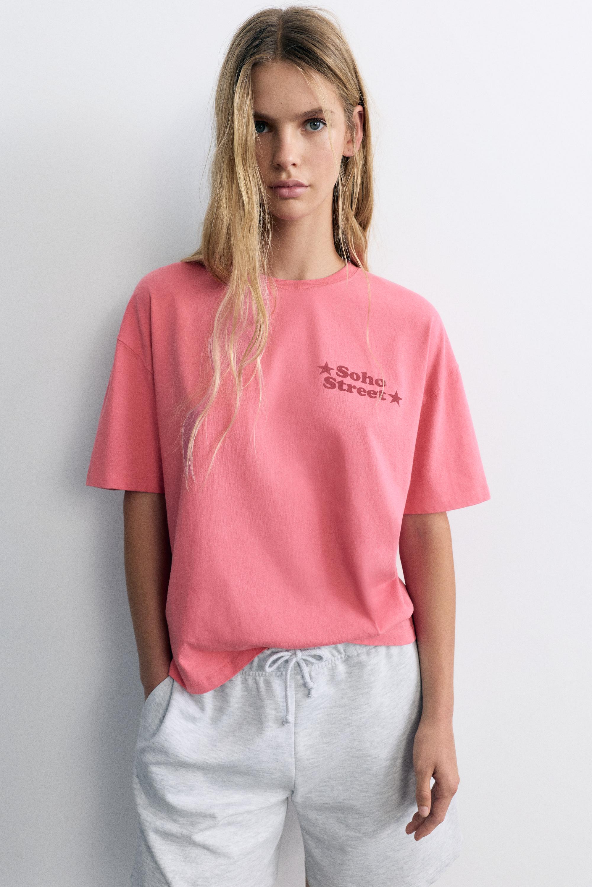 Oversize Soho Street graphic T-shirt — Pink