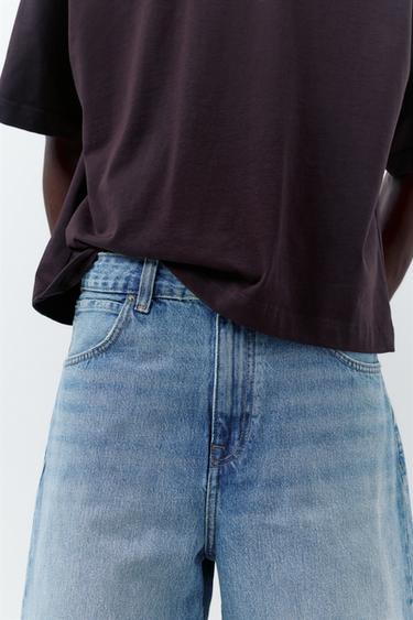 Baggy relaxed fit denim Bermuda shorts — Greenish blue 3