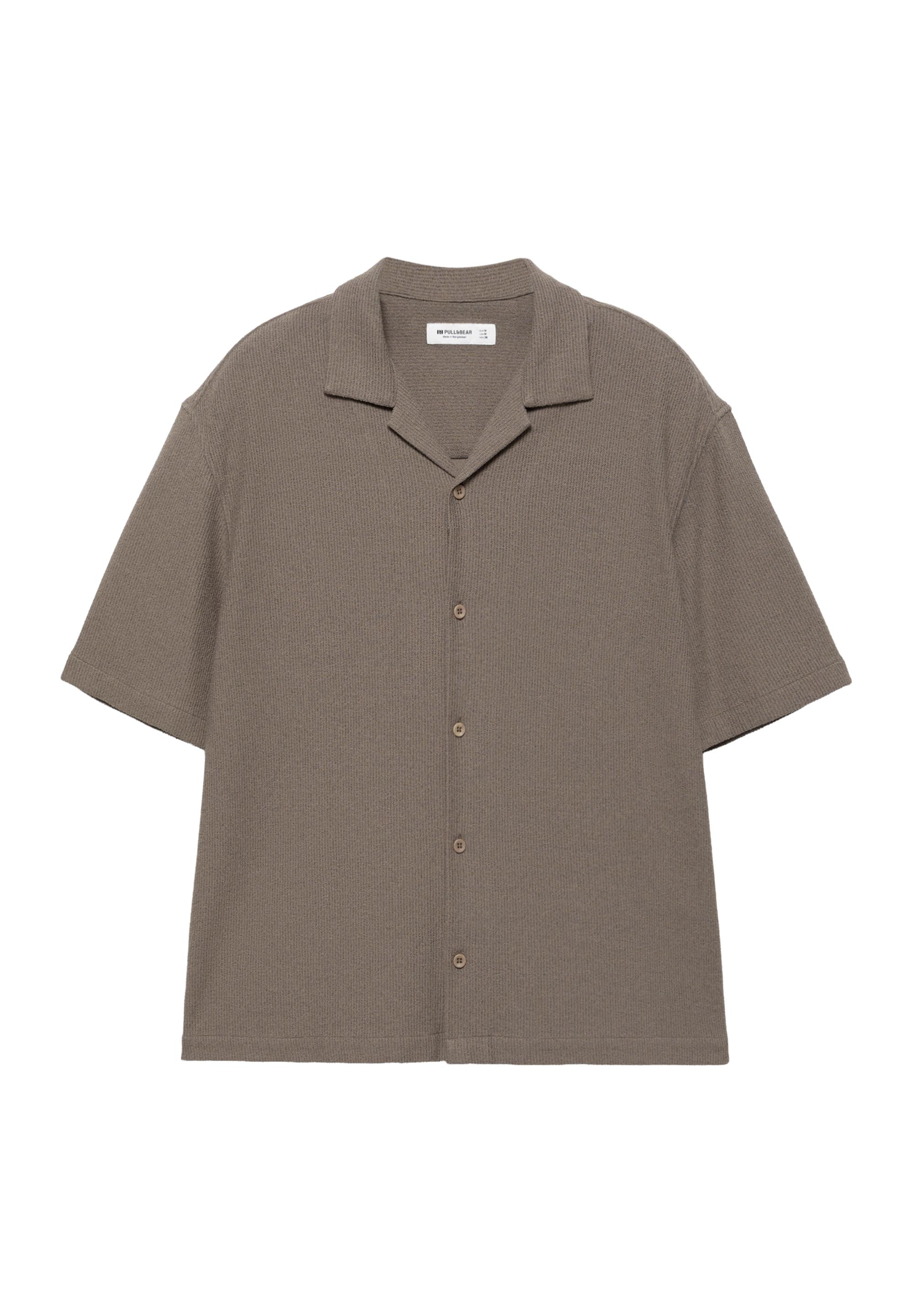 Terrycloth short sleeve shirt — Mole brown