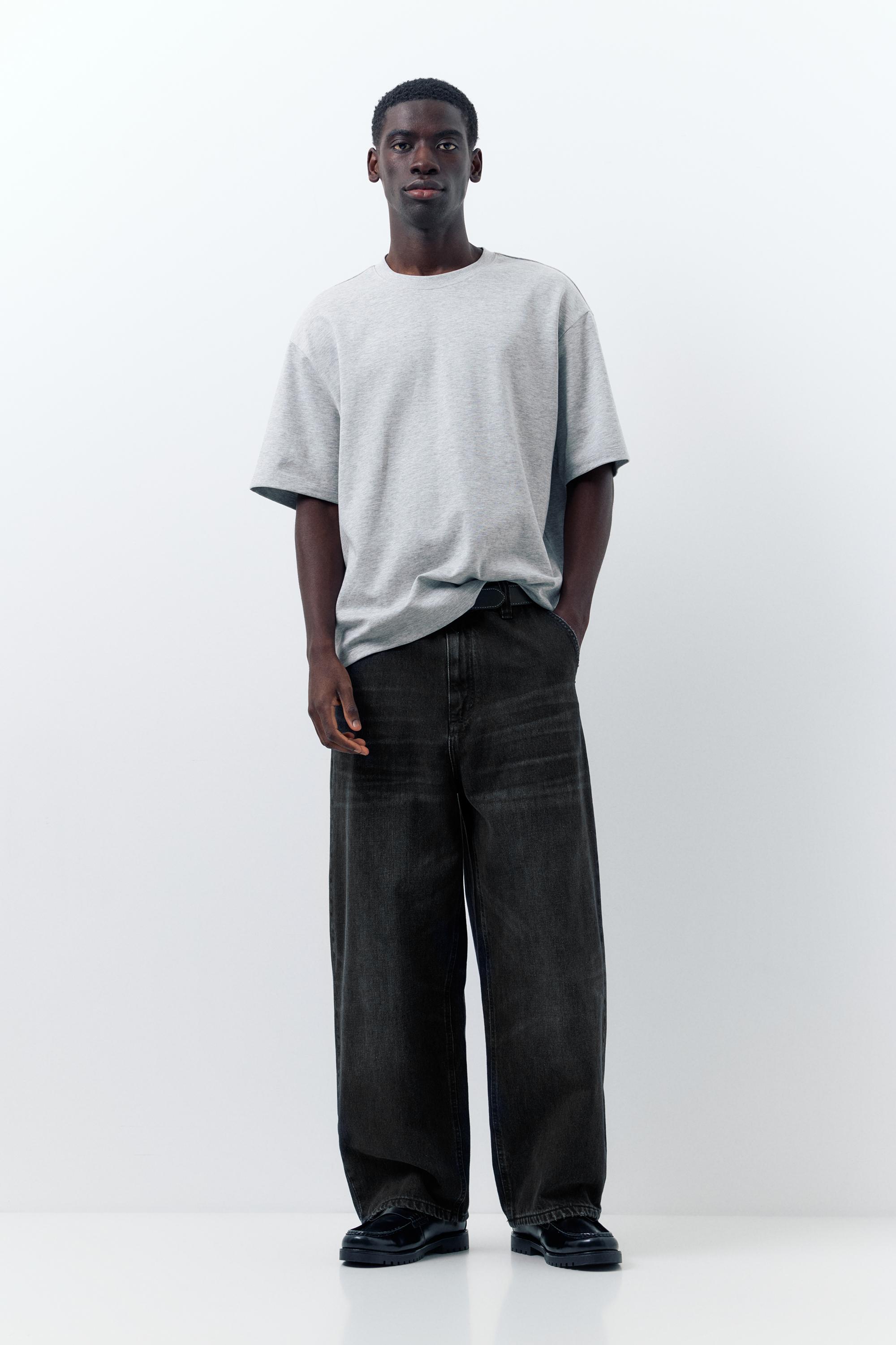 Embroidered skater jeans — Faded black