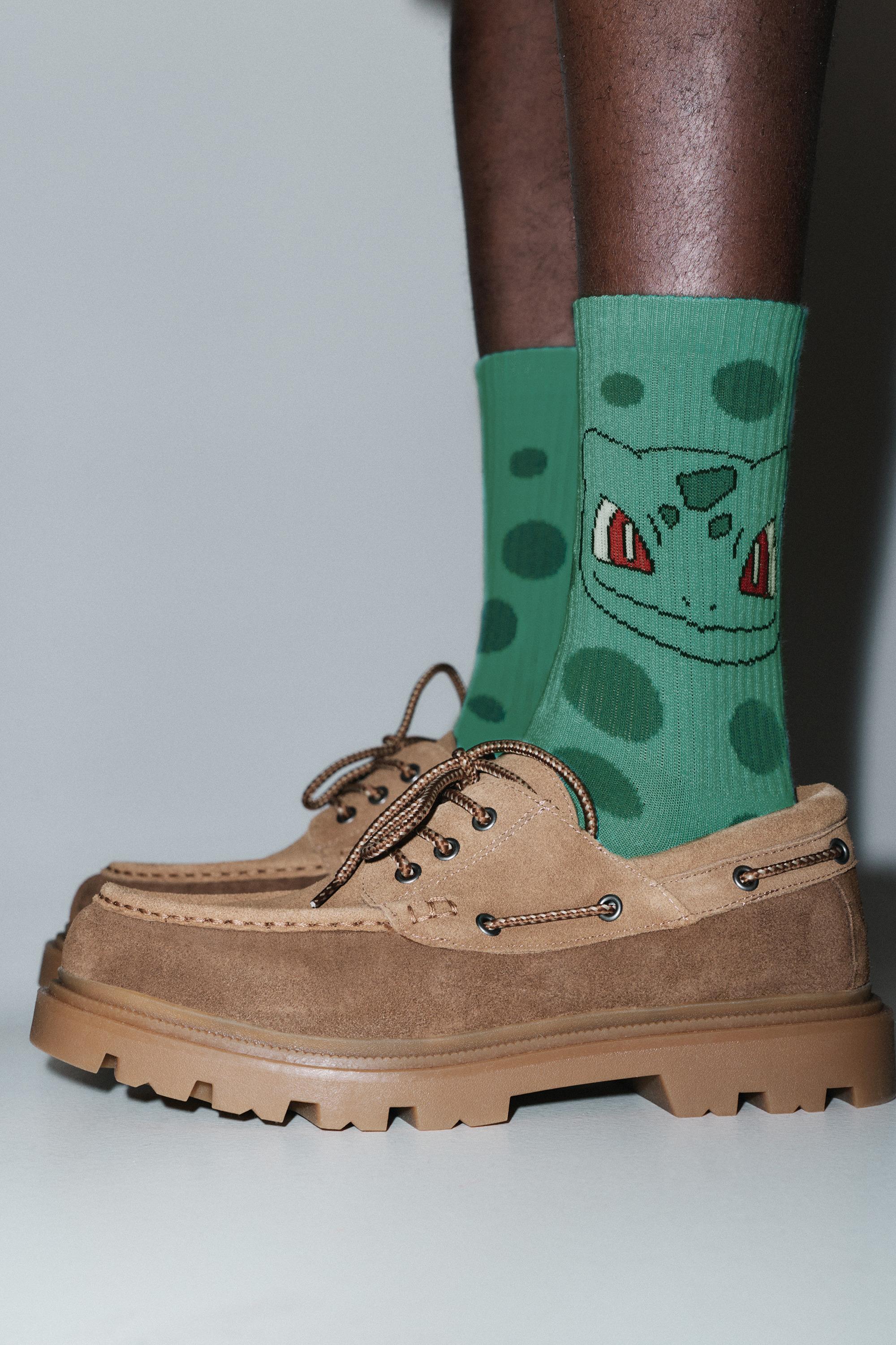 Pokémon Bulbasaur Socks — Medium green