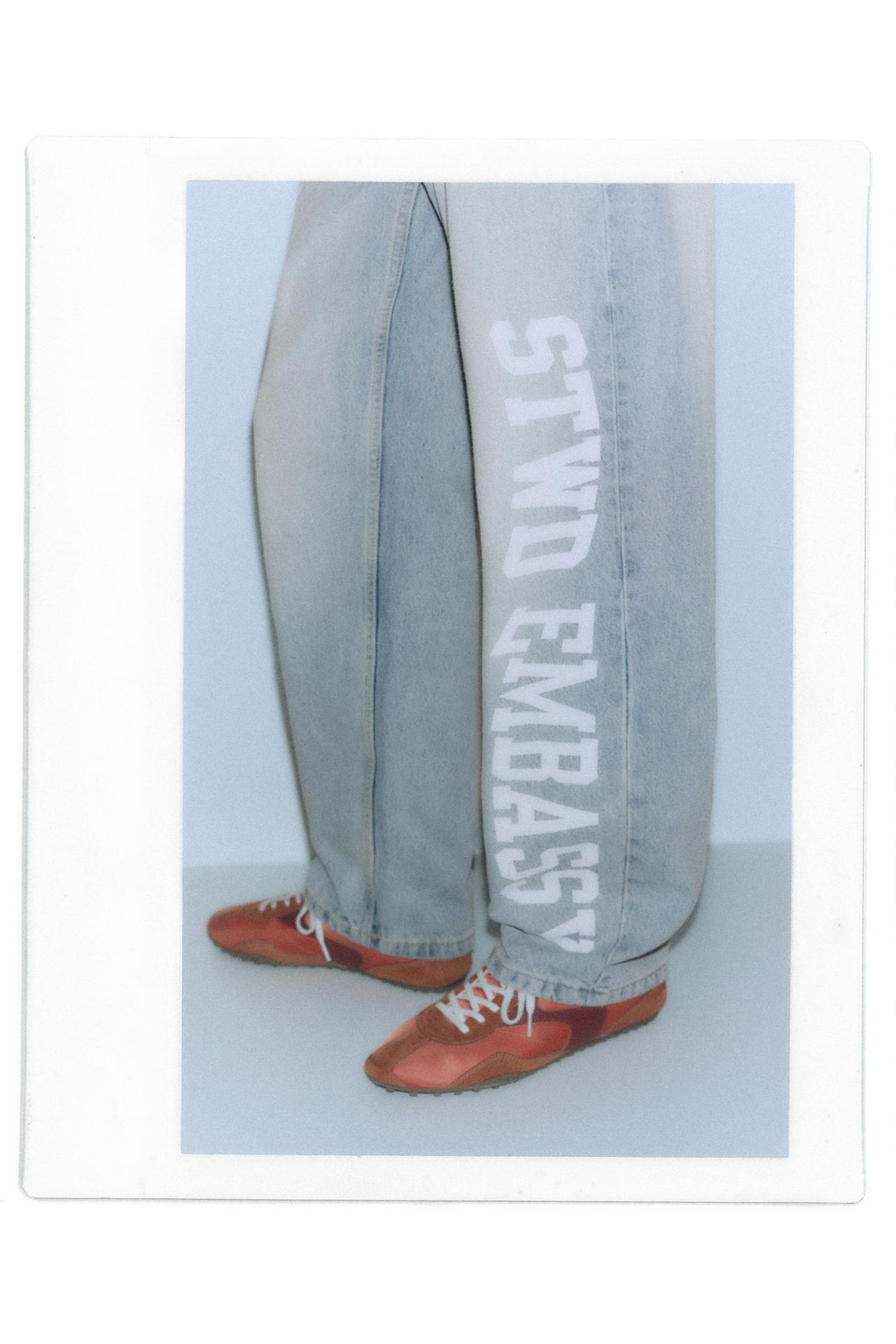 Printed baggy jeans — Pale indigo