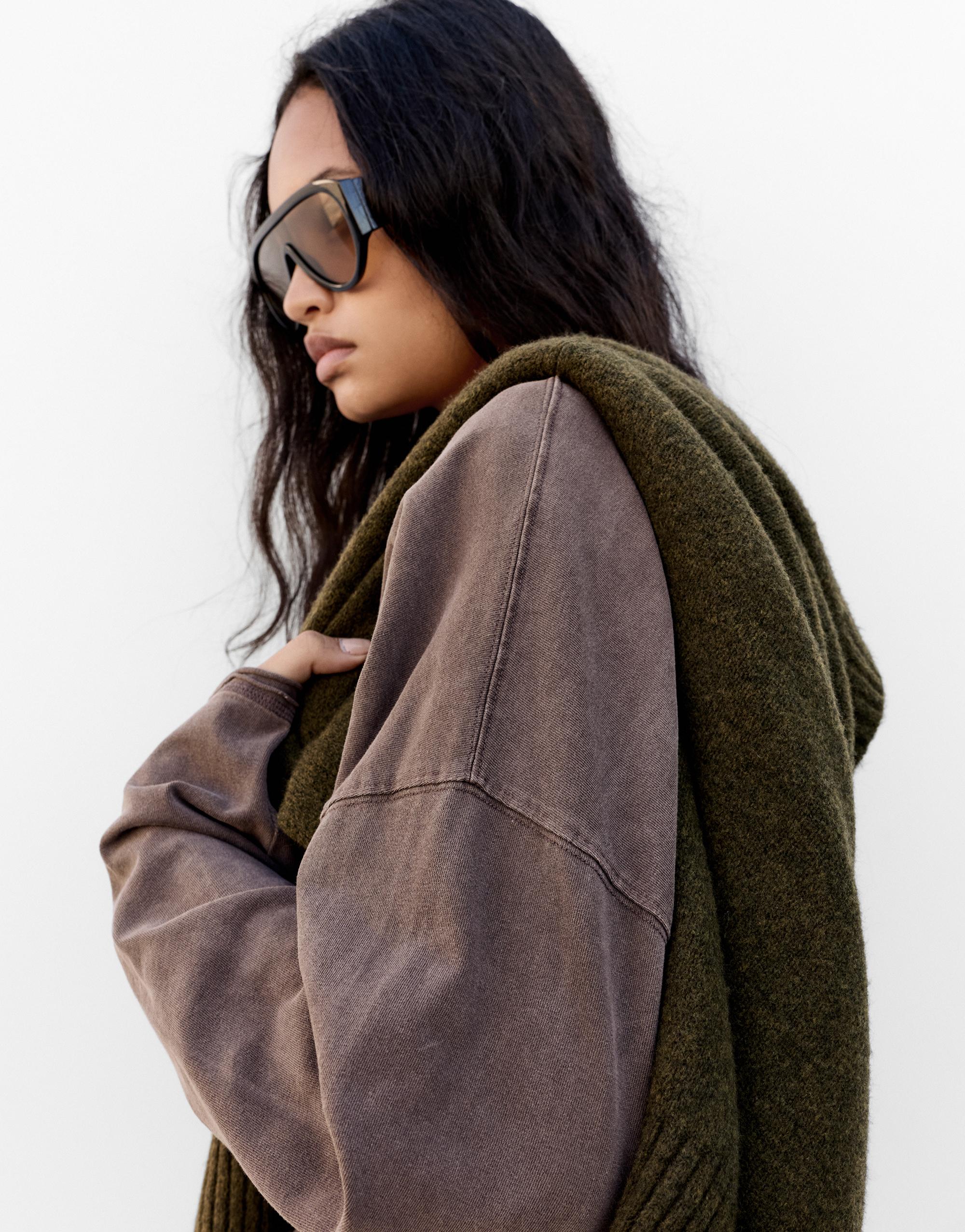 Oversize long sleeve T-shirt — Dark eggplant